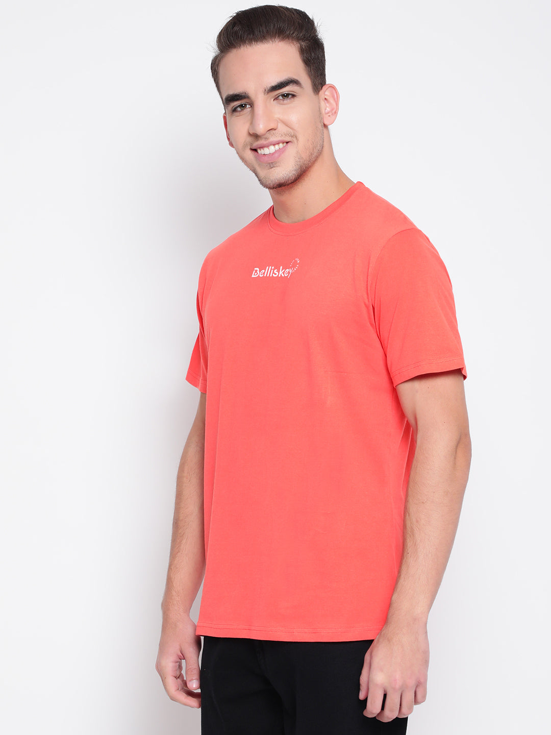 Men Peach Printed T-shirt