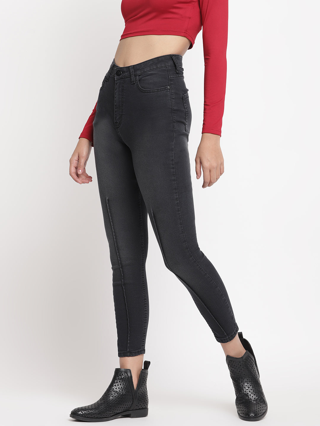 Women Black Slim Fit High waist Denim Jeans