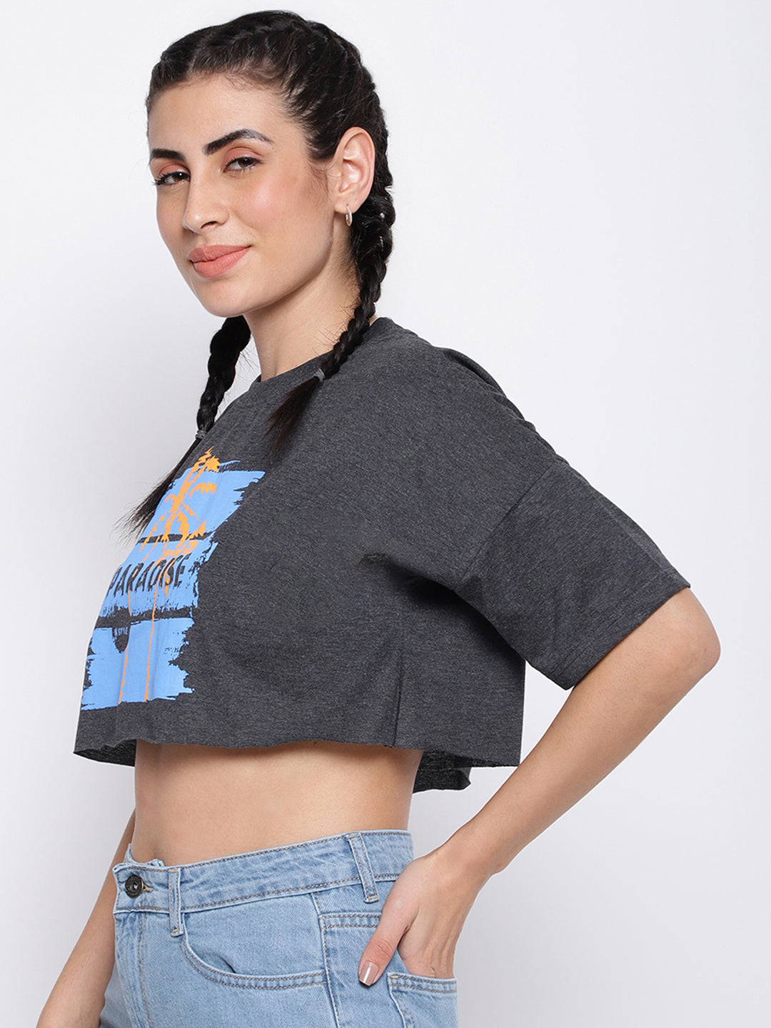 Dark Grey Printed T-shirt