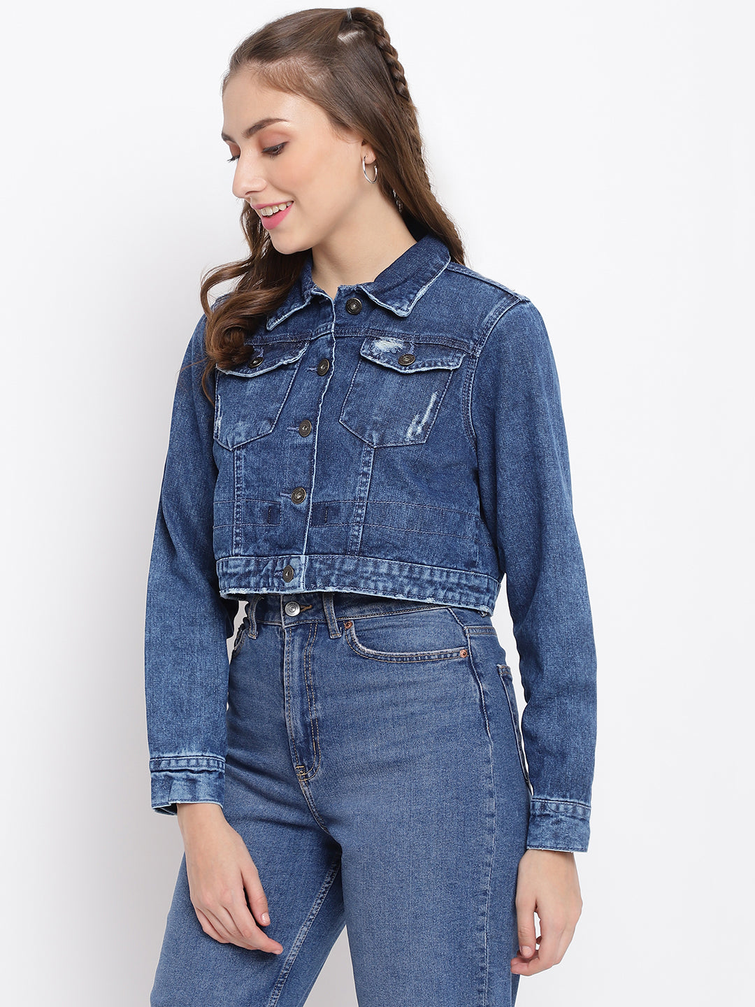 Light Blue Cropped Jacket