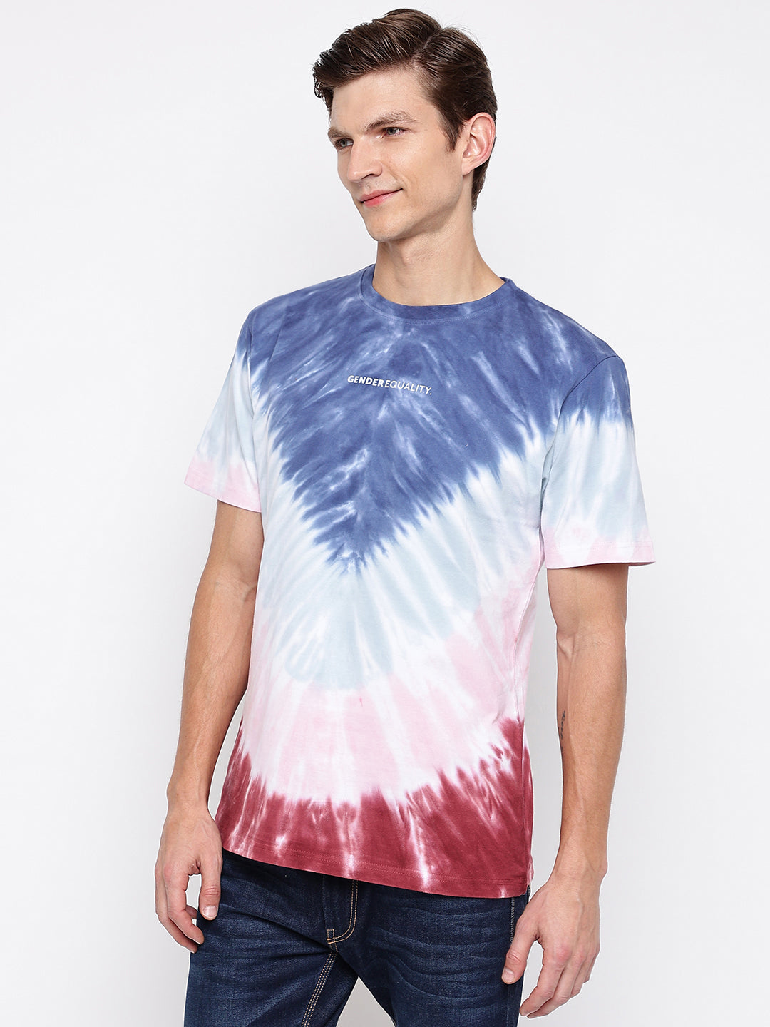 Blue Tie Dye Printed T-shirt