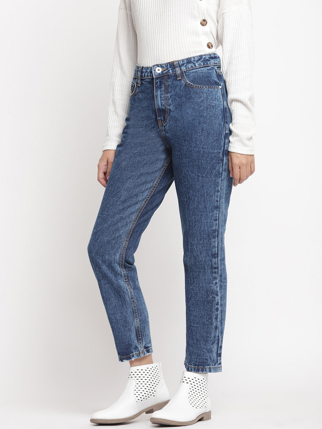 Dark Blue Mom Fit Jeans