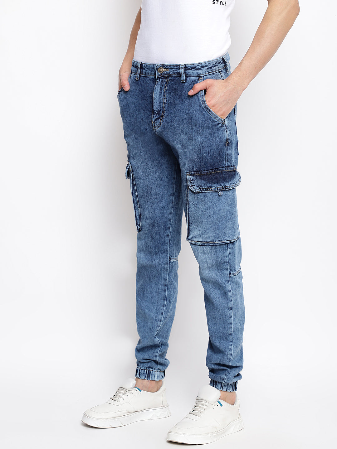 Mid Blue Denim Joggers