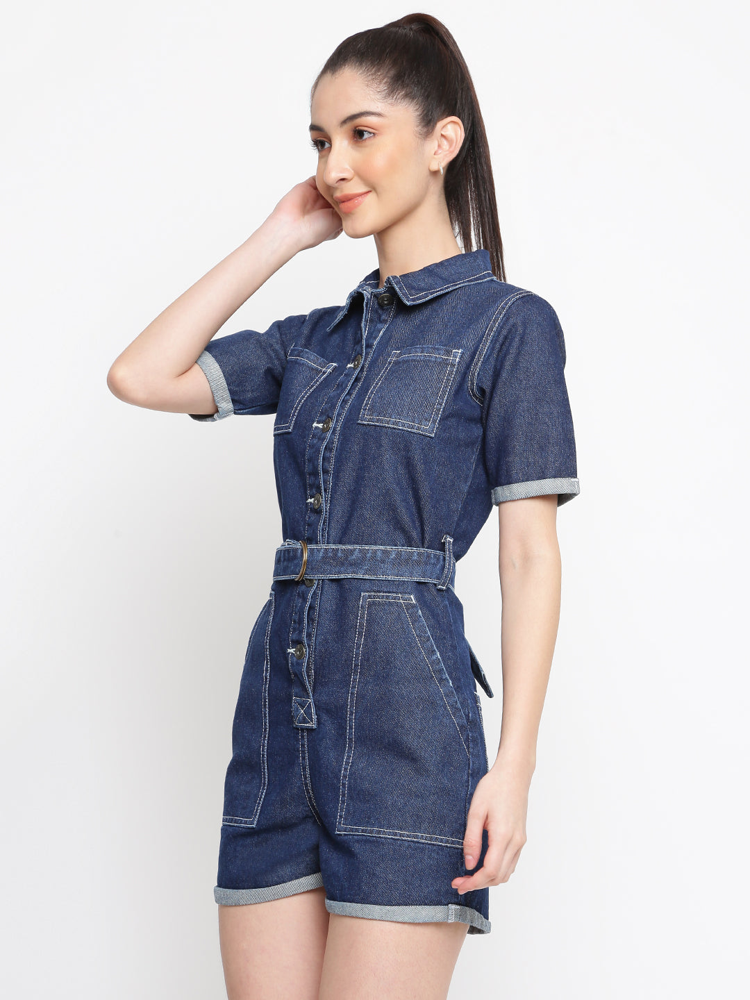 Denim Utility Playsuit