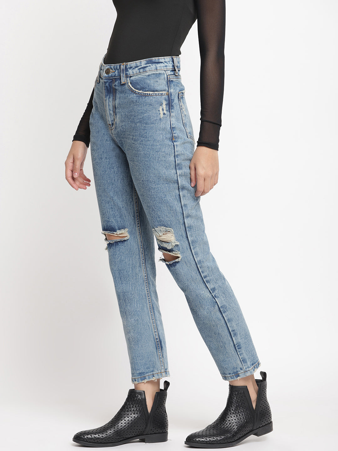 Smoky Blue Mom Jeans