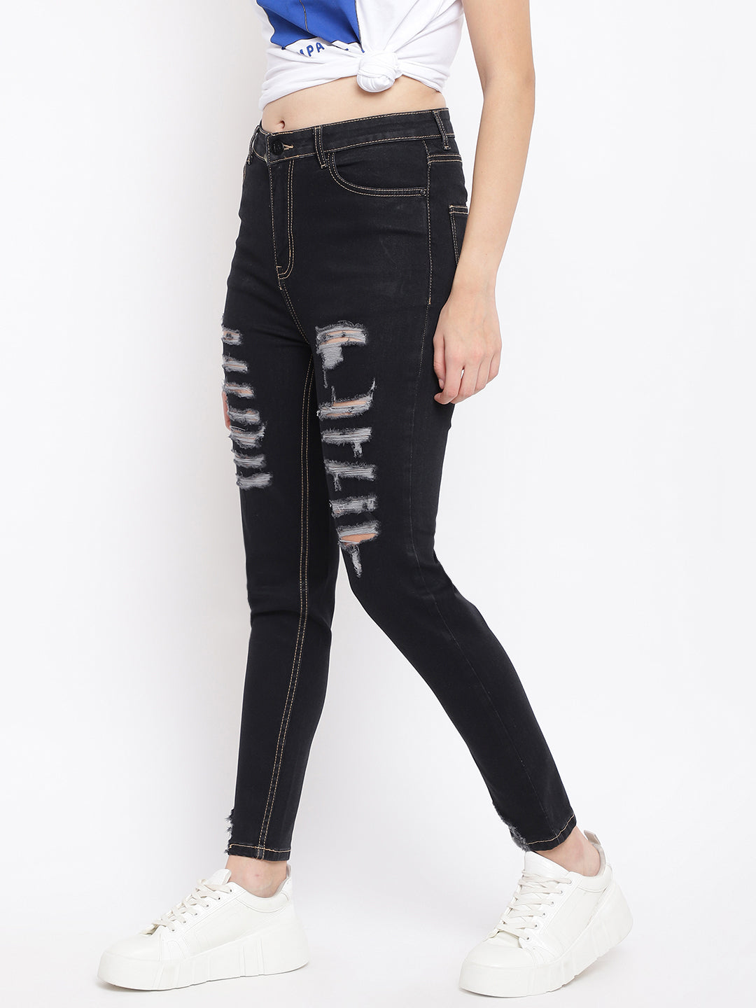Black High Waist Denim Jeans