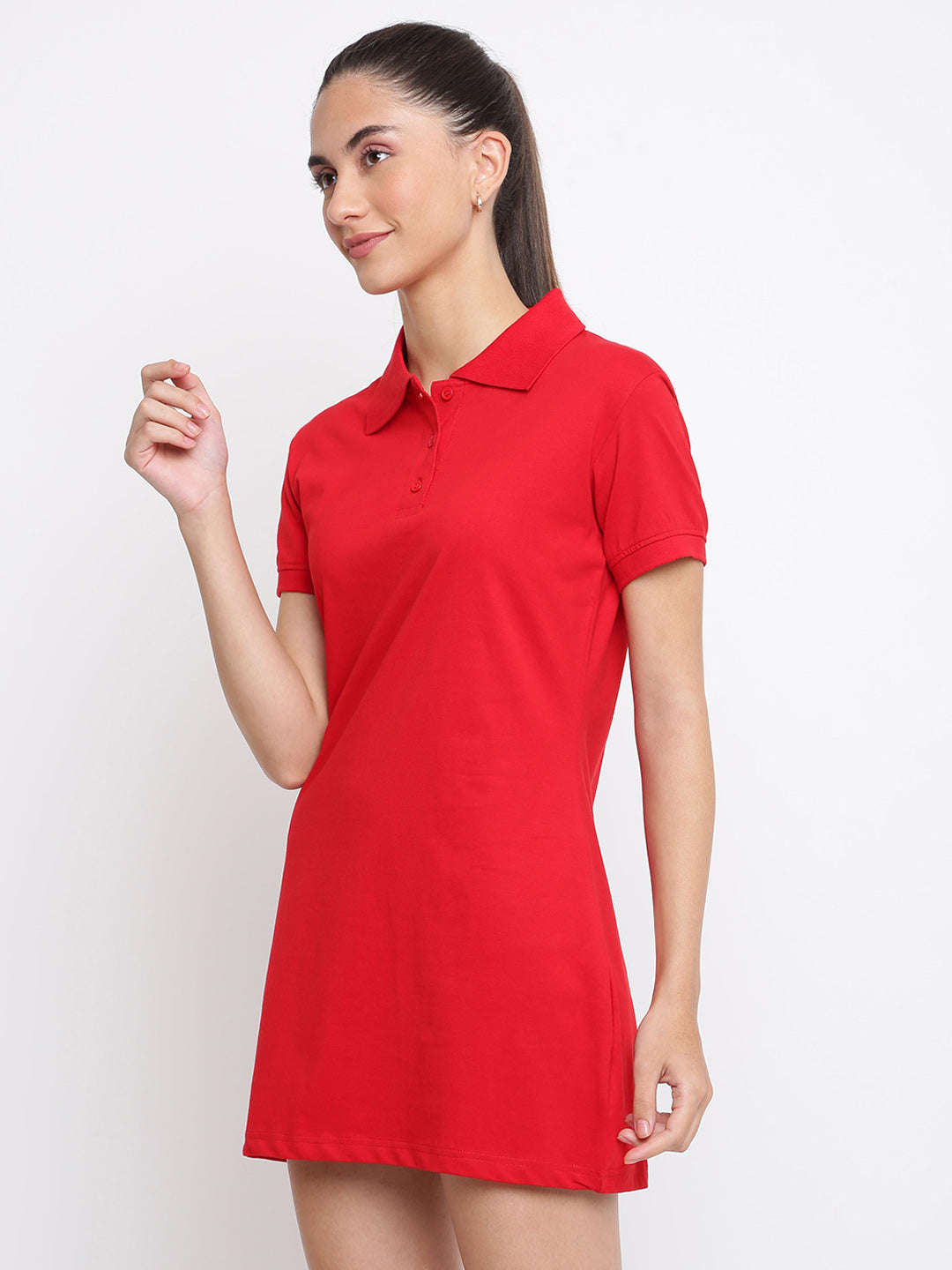 Red cotton T-shirt Dress