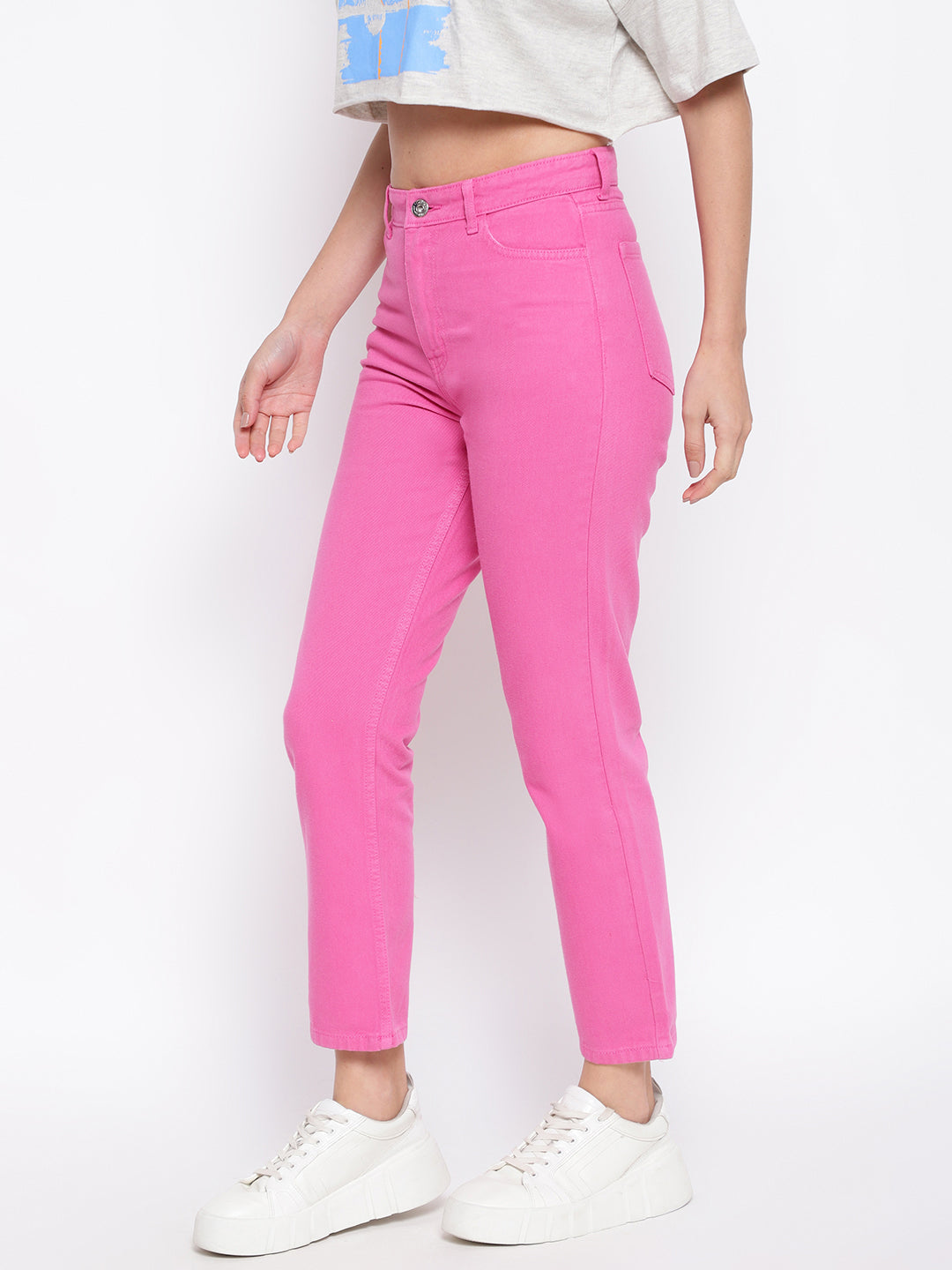 Hot Pink Mom Fit Jeans