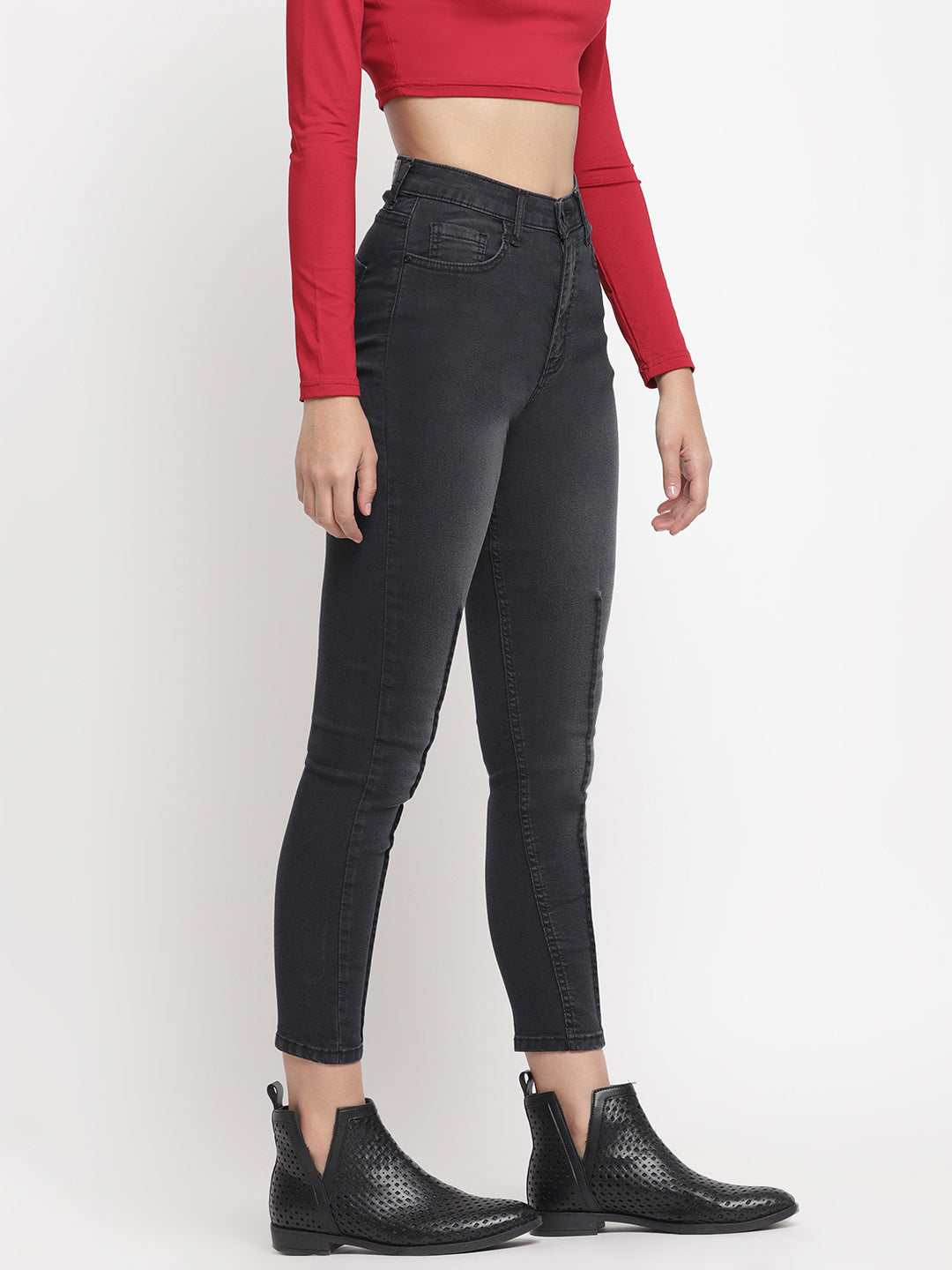 Women Black Slim Fit High waist Denim Jeans