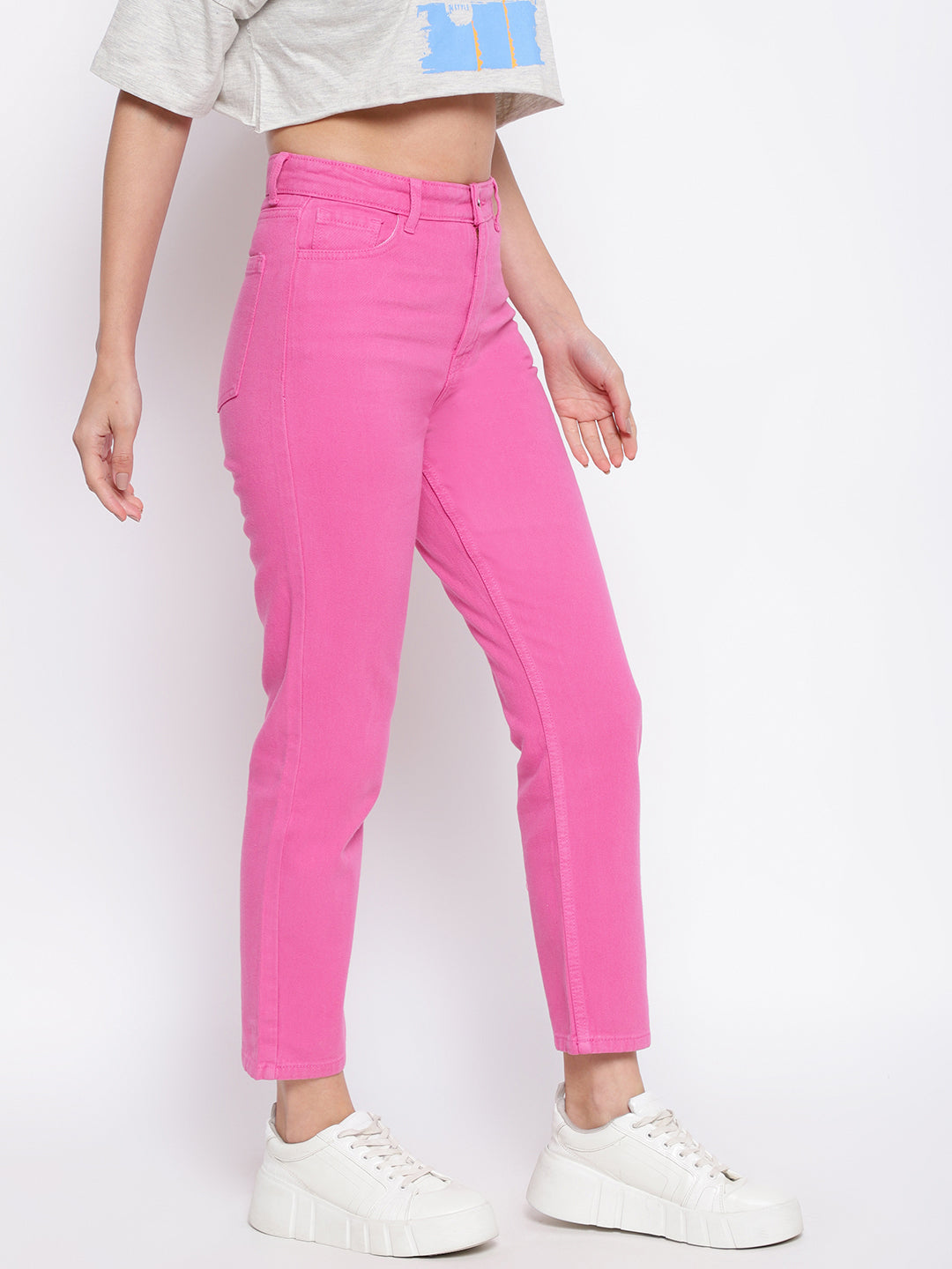 Hot Pink Mom Fit Jeans
