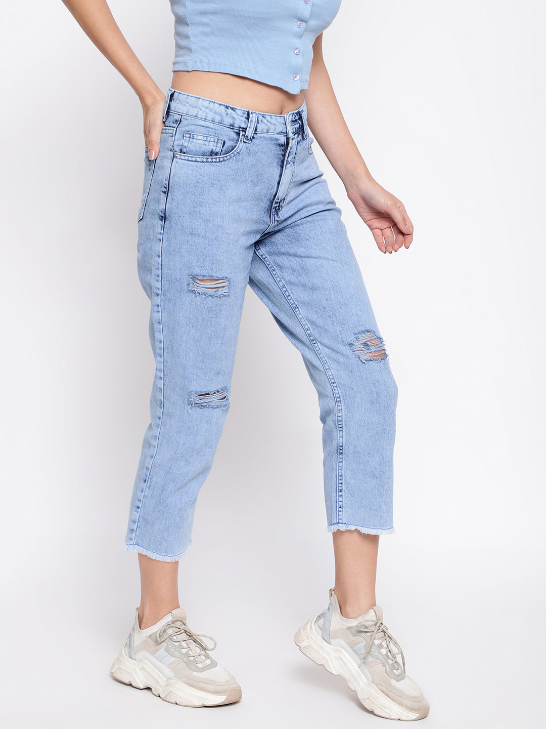 Smoky Blue Mom Fit Jeans