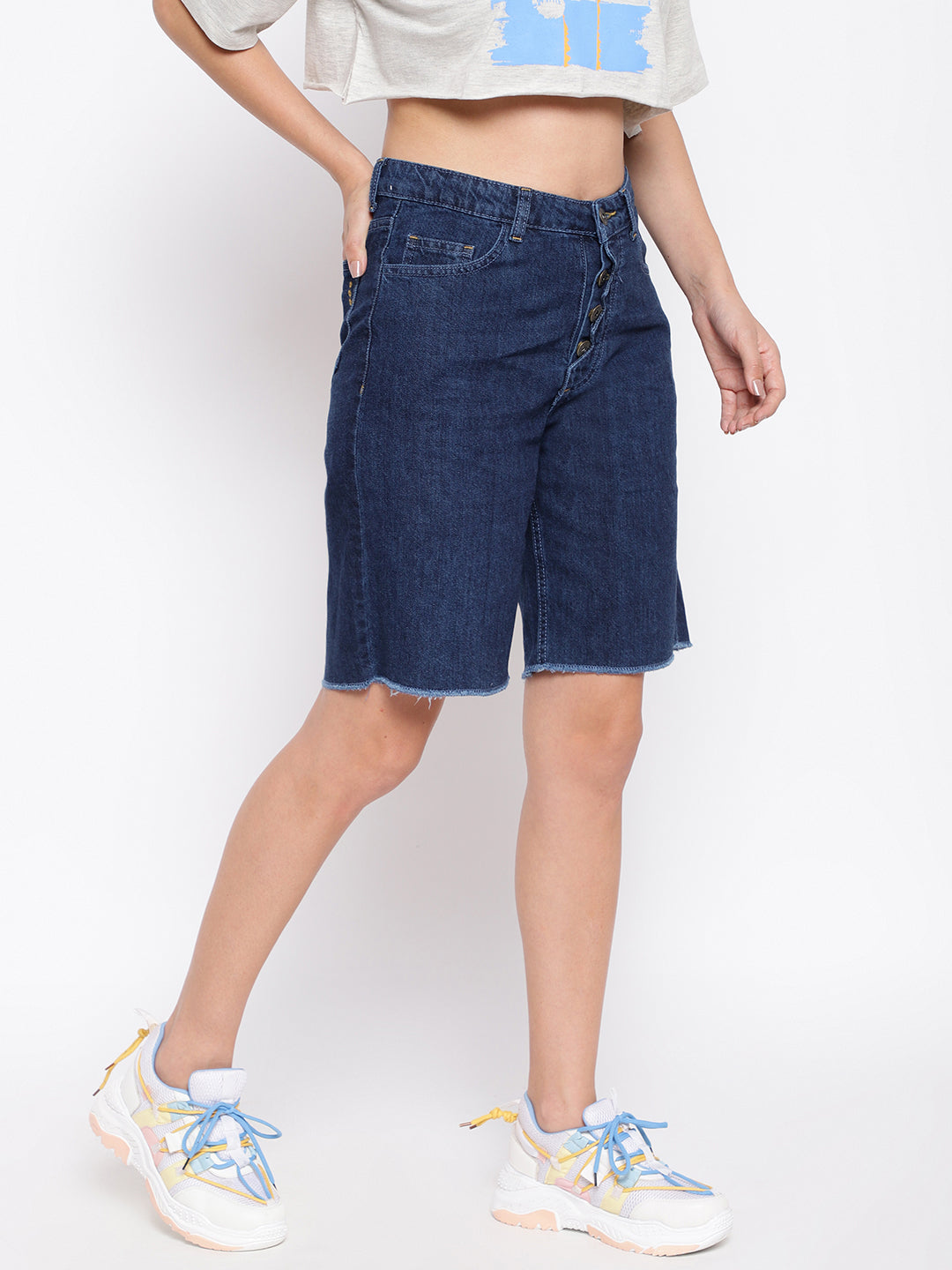Zig Zag Button Shorts
