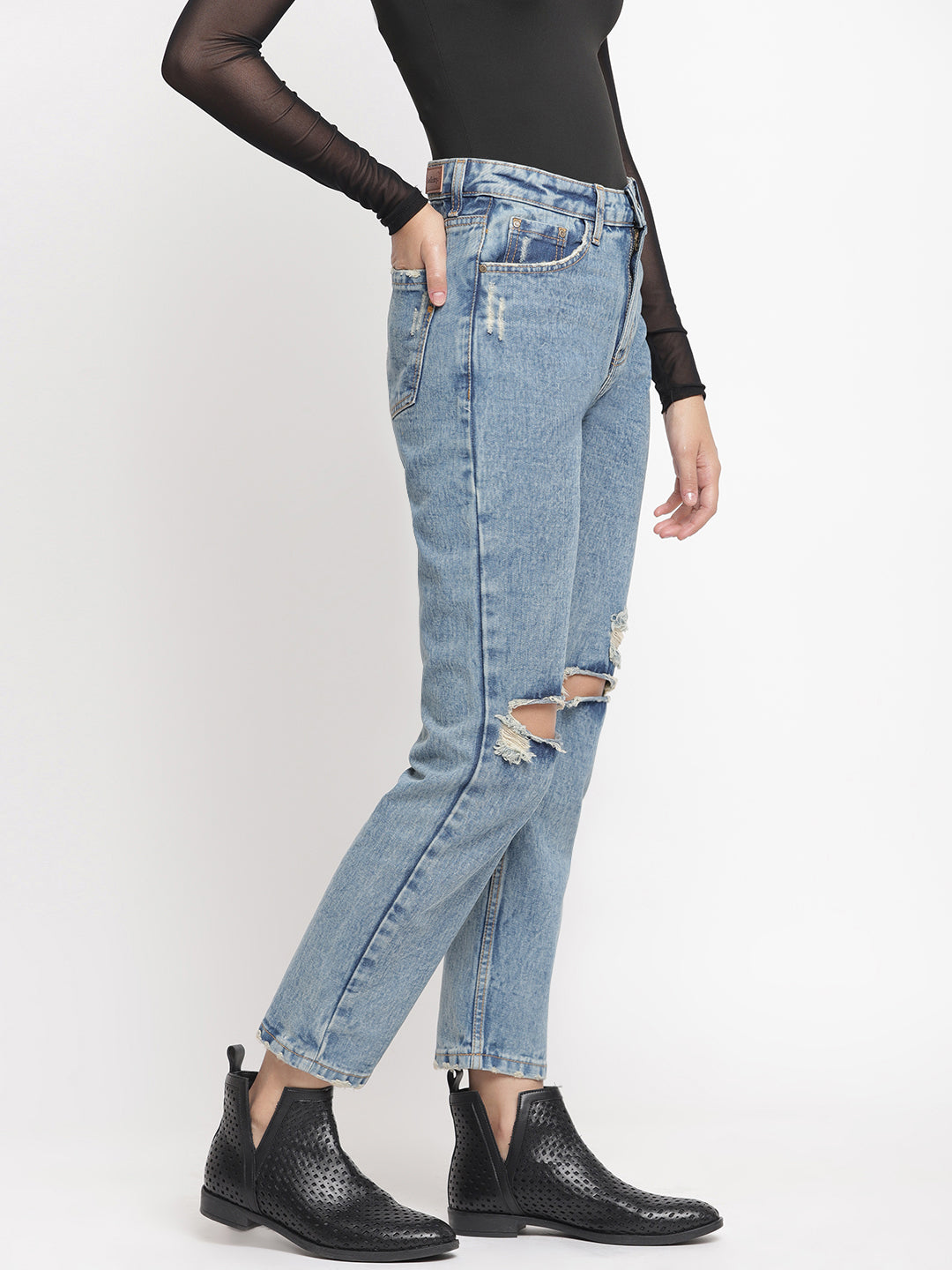 Smoky Blue Mom Jeans