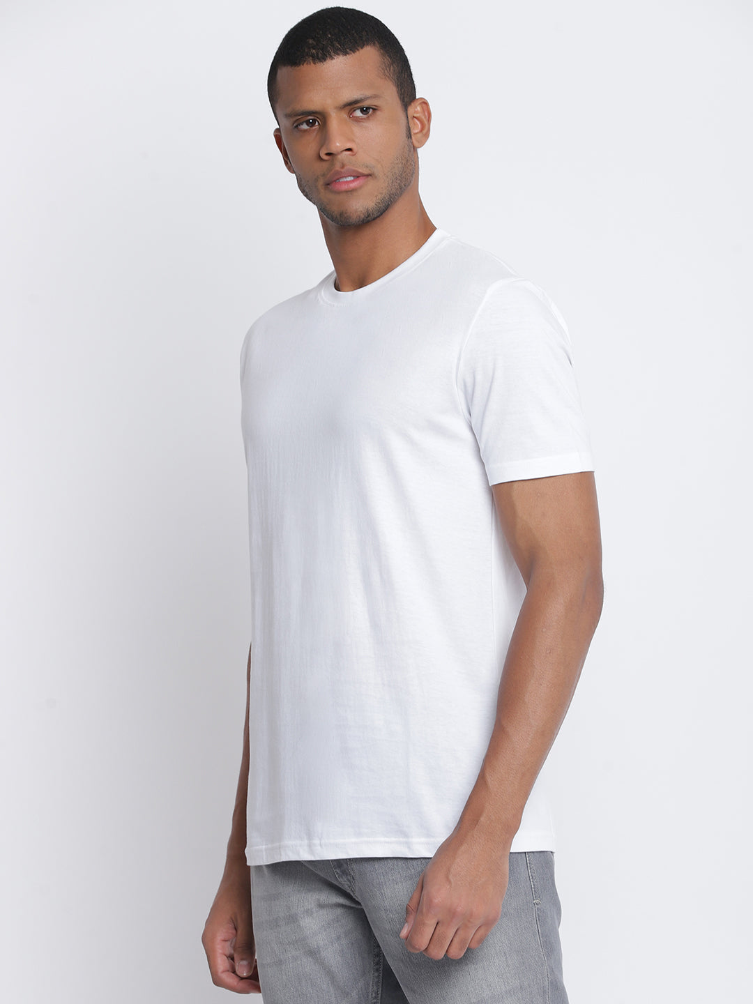 Men White Printed T-shirt