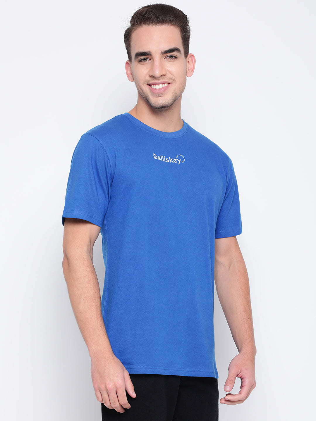Men Blue Printed T-shirt