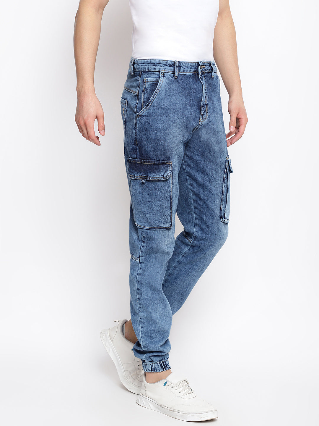 Mid Blue Denim Joggers
