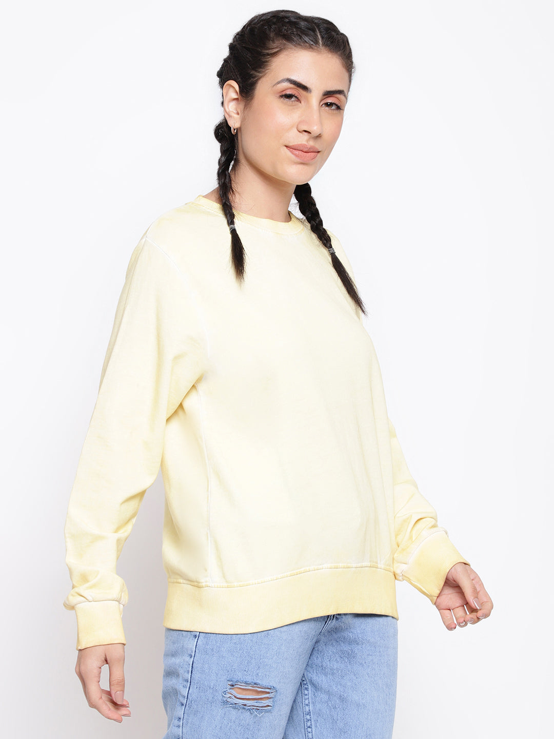 Light Yellow Cotton Sweatshirt