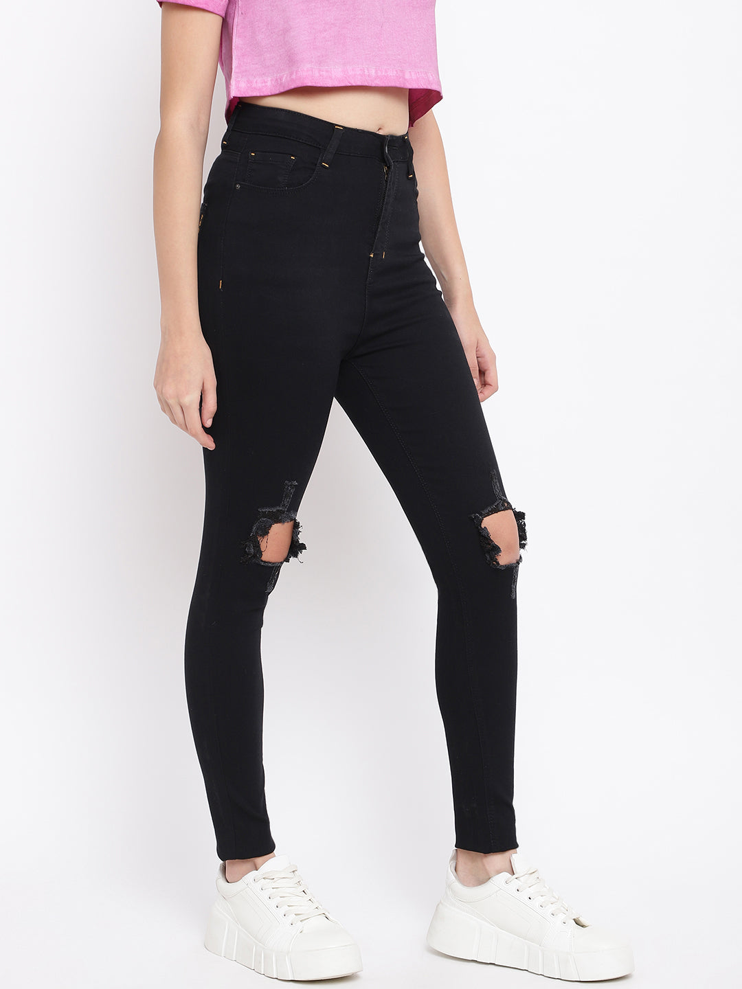 Distressed High Waist Jeans