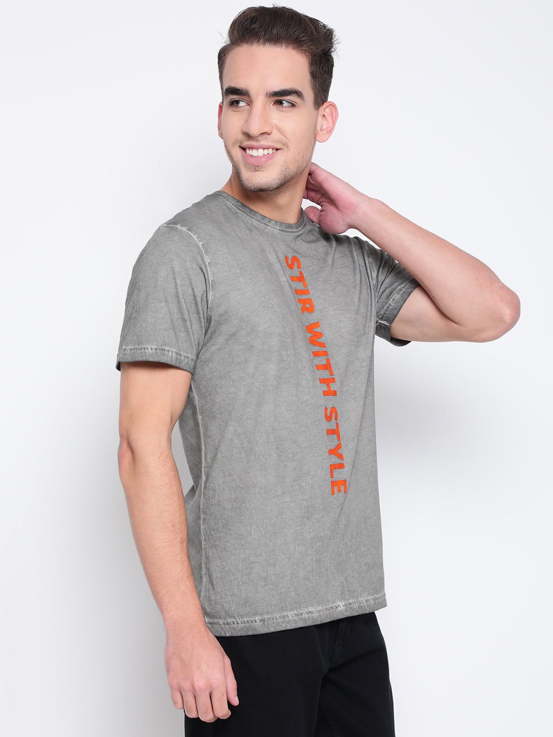 Men Grey Printed T-shirt