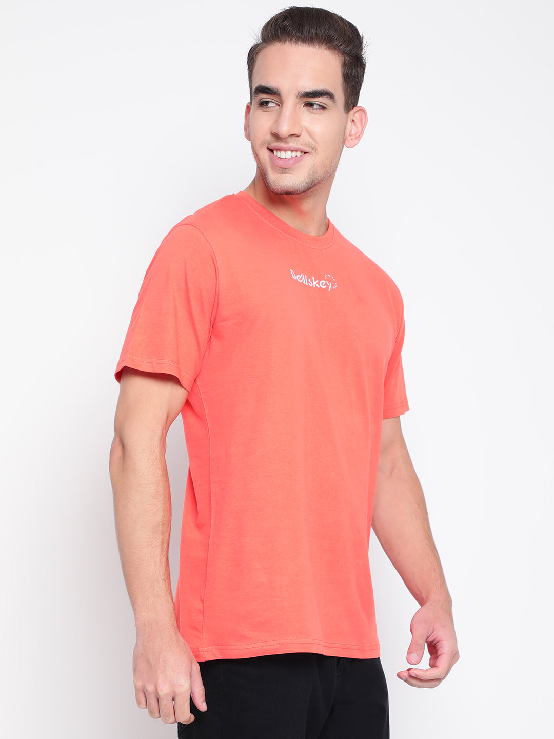 Men Peach Printed T-shirt