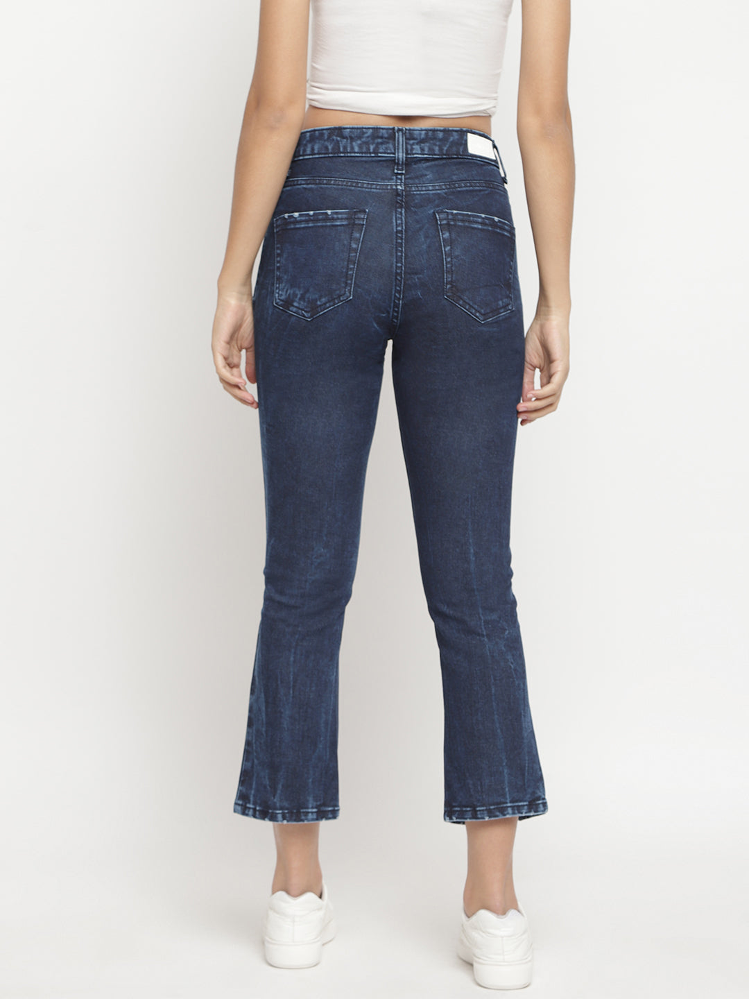 Women Asymmetrical Denim Tapered Jeans