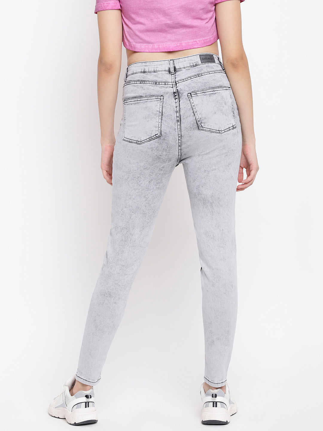 Grey Smokey High Waist Denim Jeans