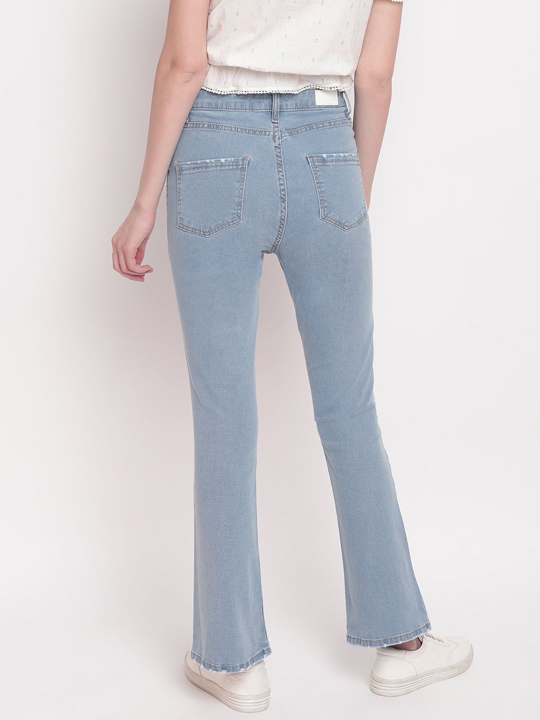 Women Light Blue Boot Cut Denim Jeans