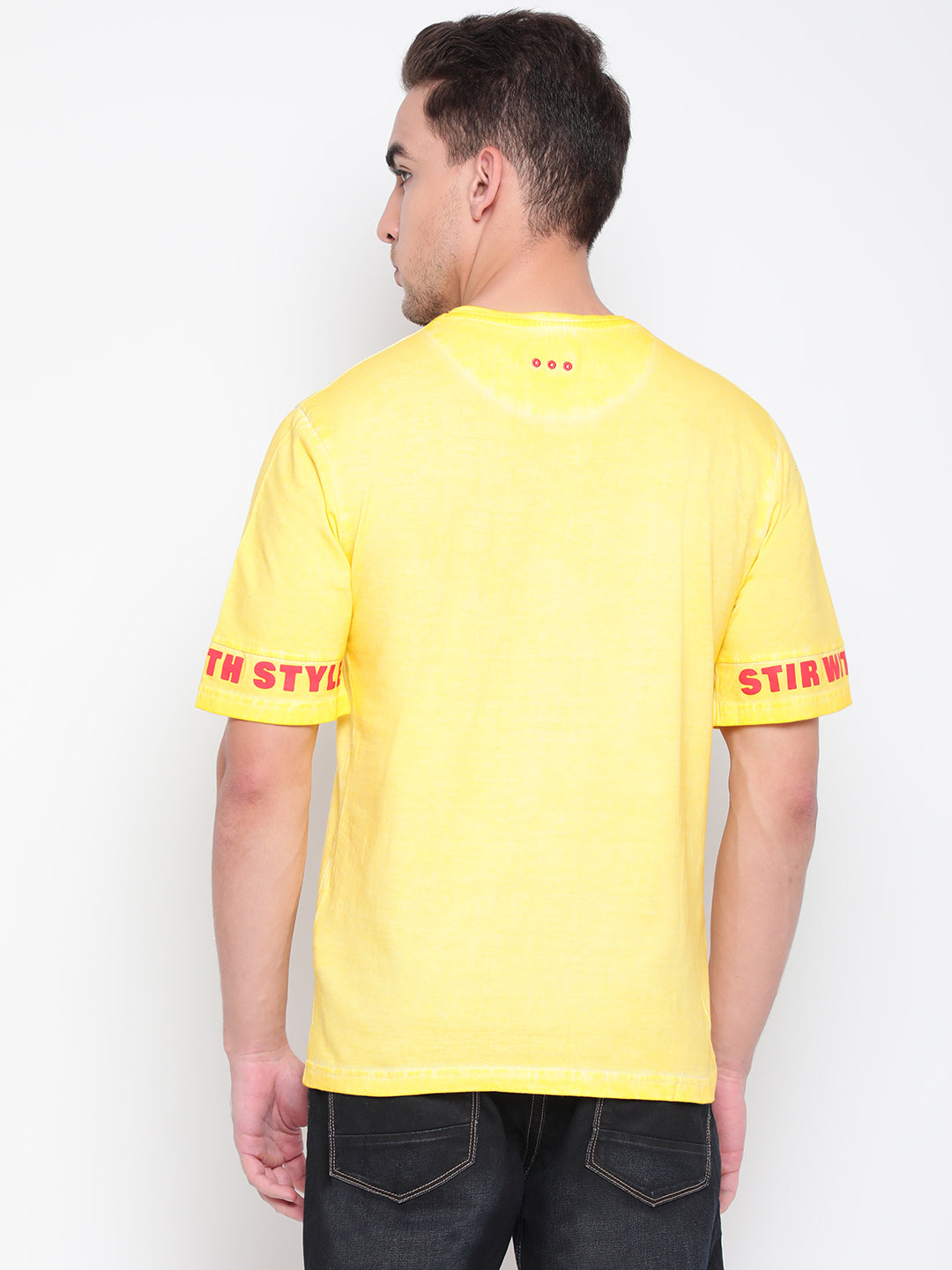 Men Yellow Printed T-shirt
