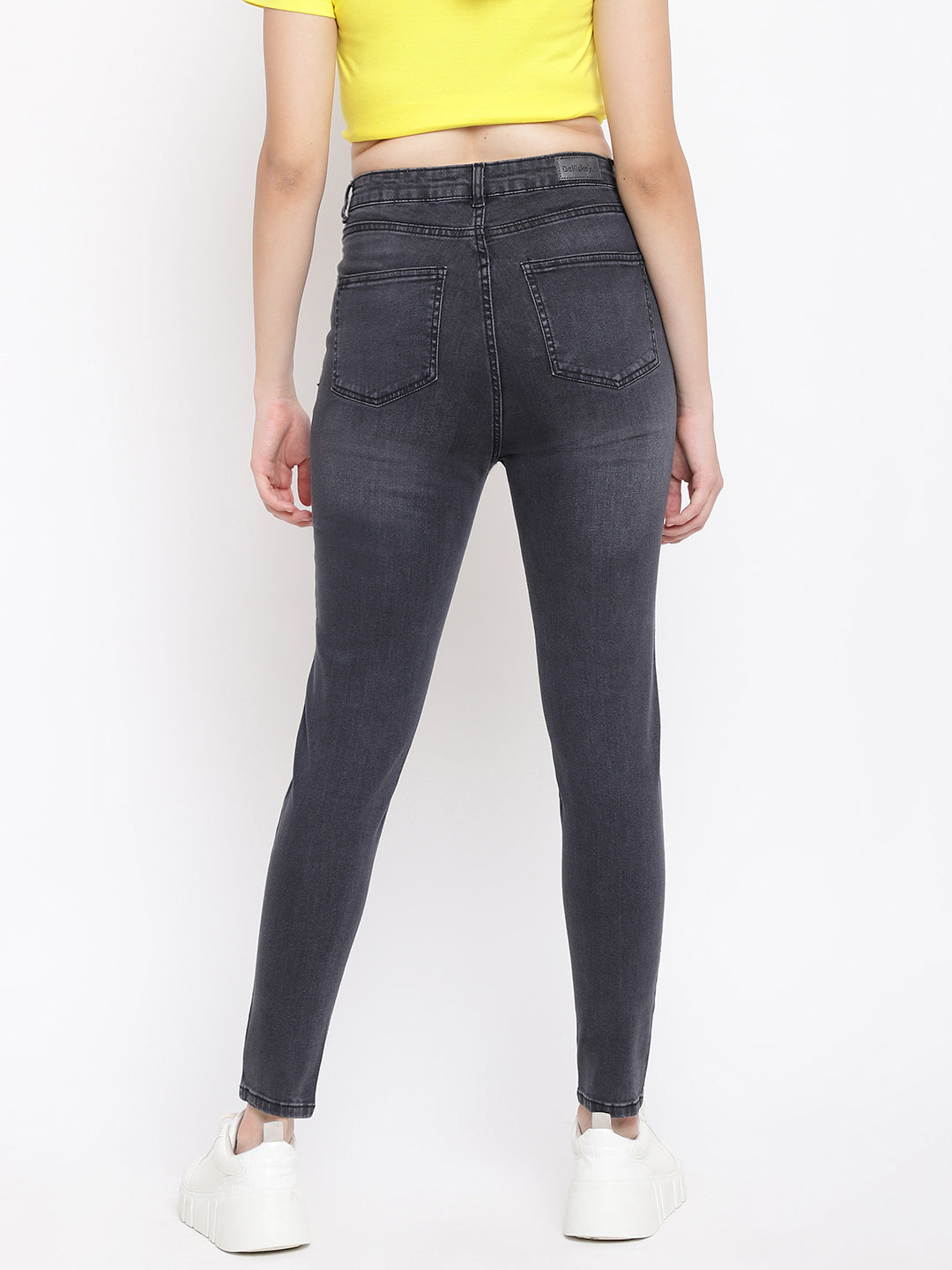 High Waist Black Slim Fit Denim