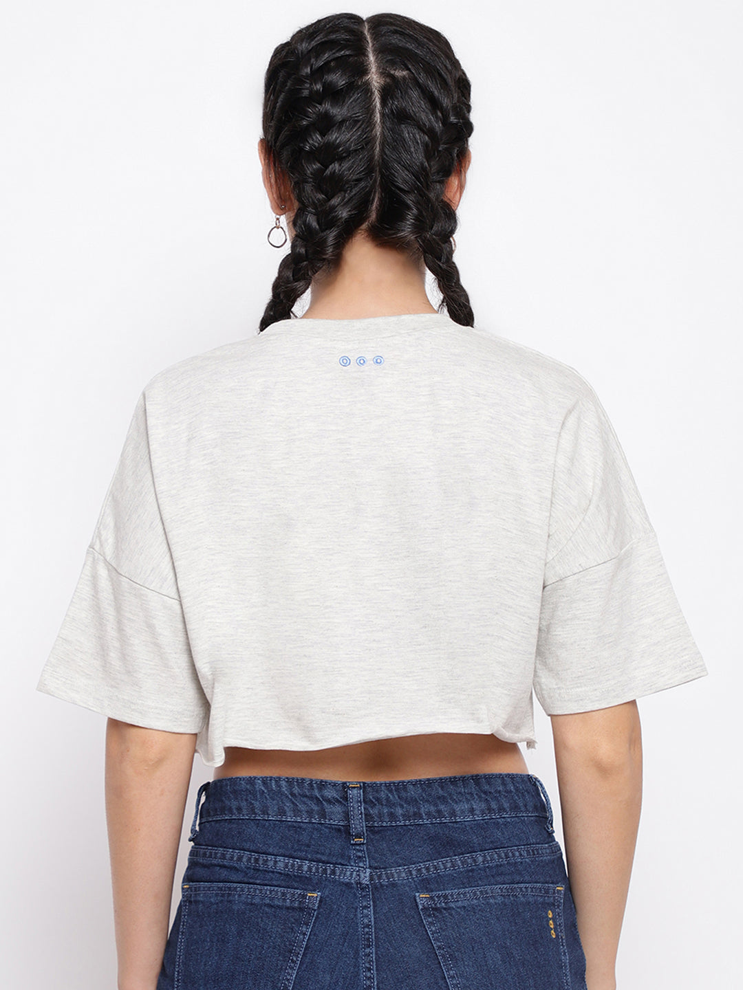 Light Grey Cotton Printed T-shirt