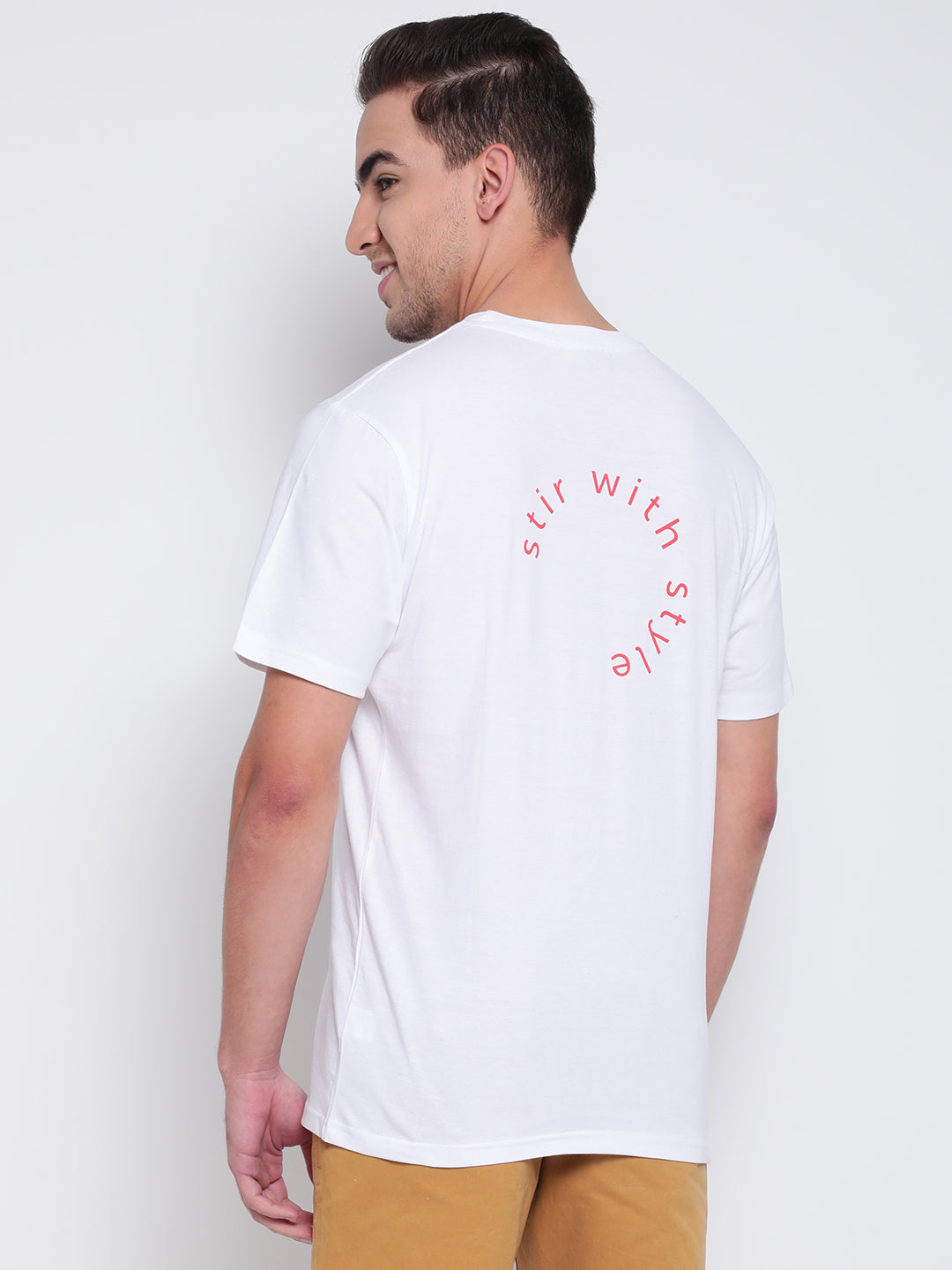 Men White Printed T-shirt