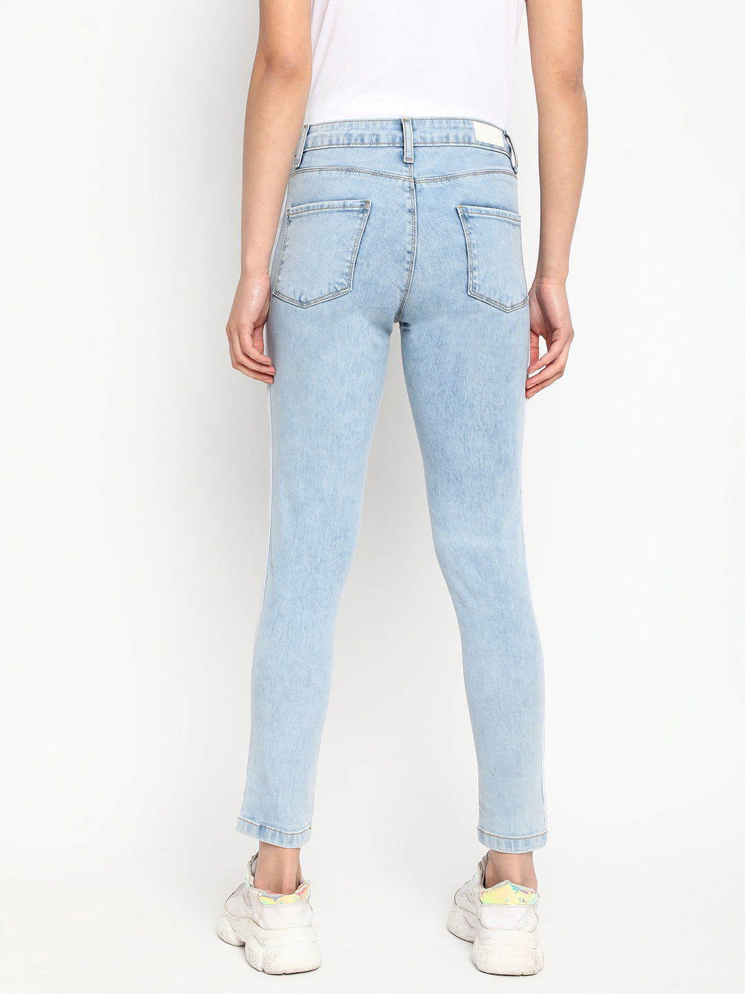 Tape Detailed Skinny Fit Jeans