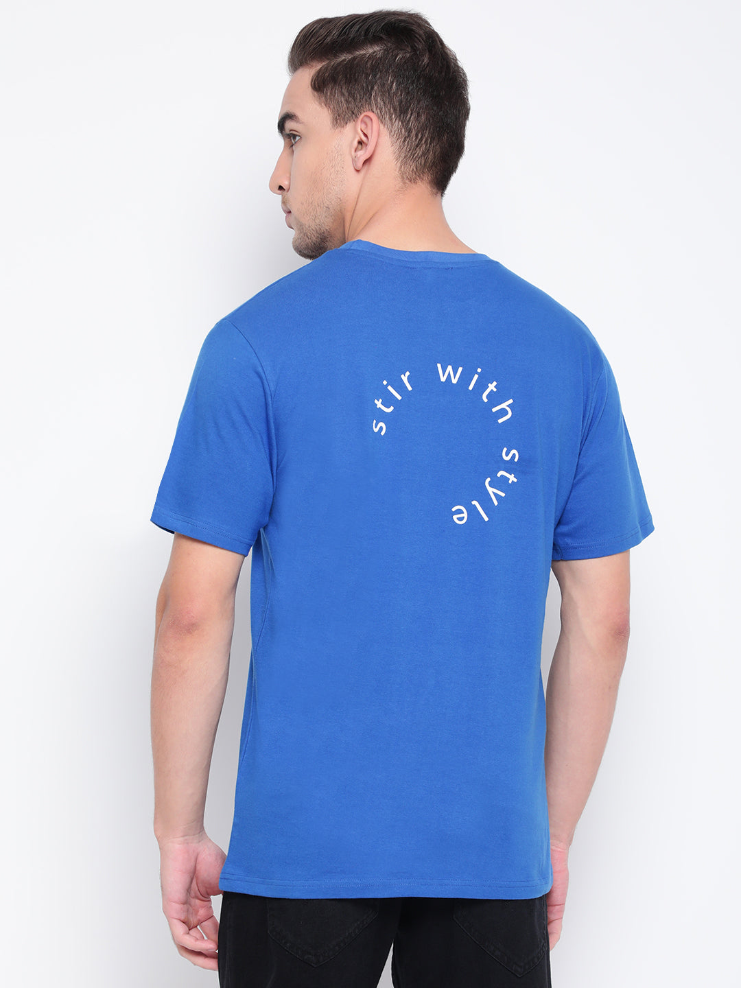 Men Blue Printed T-shirt