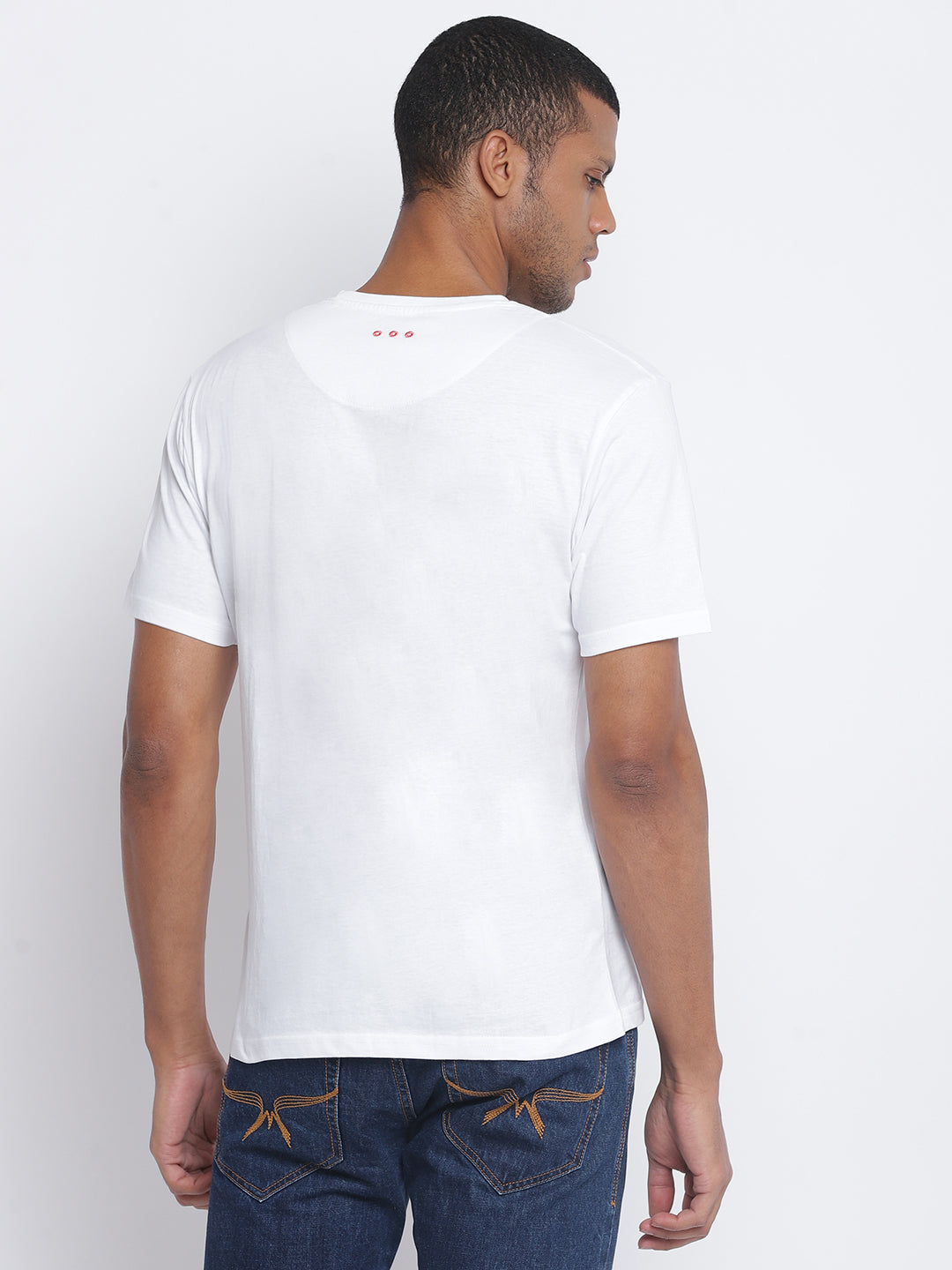 Men Typography Print White T-shirt