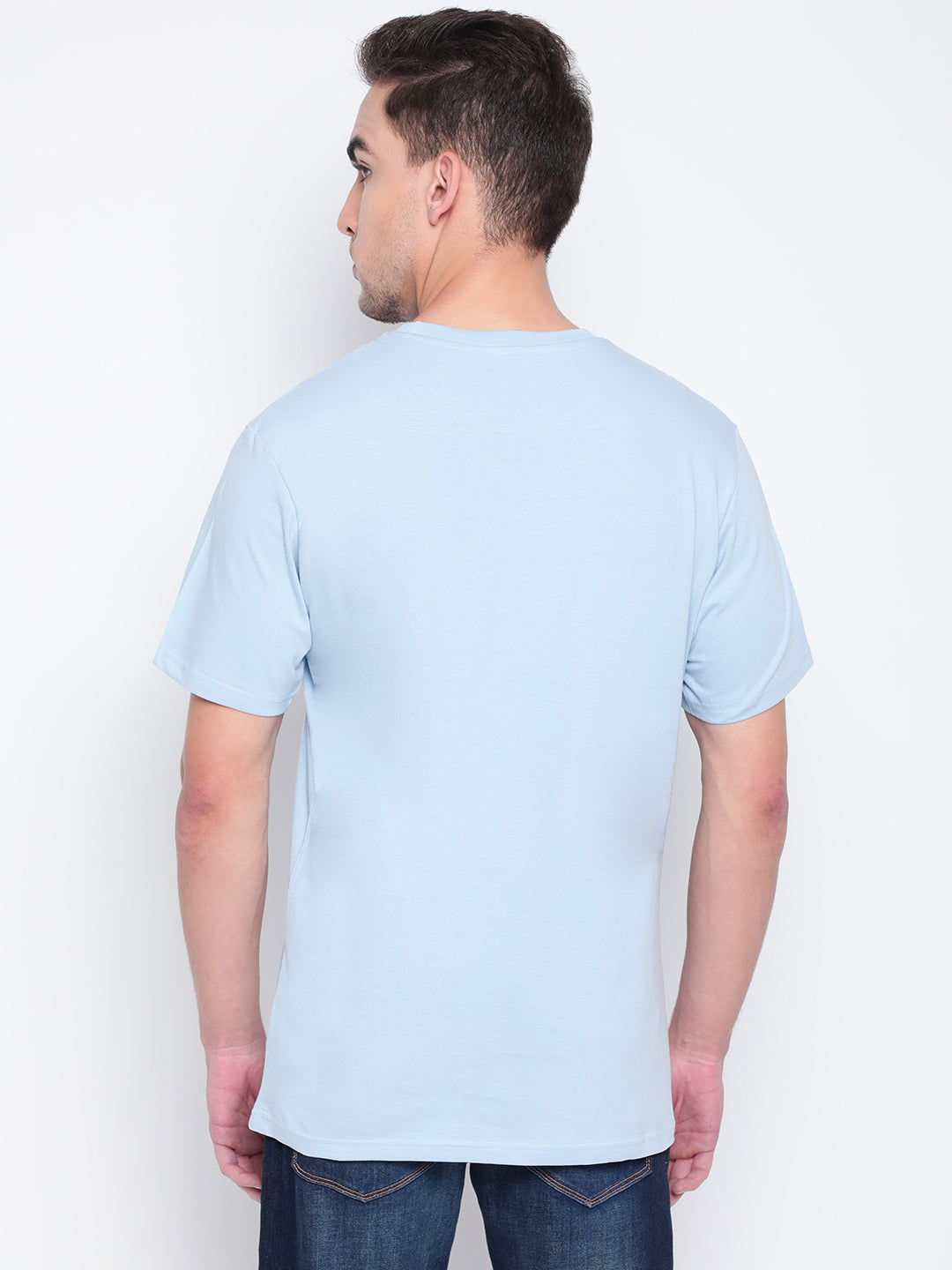 Men Blue Flap Pocket T-shirt