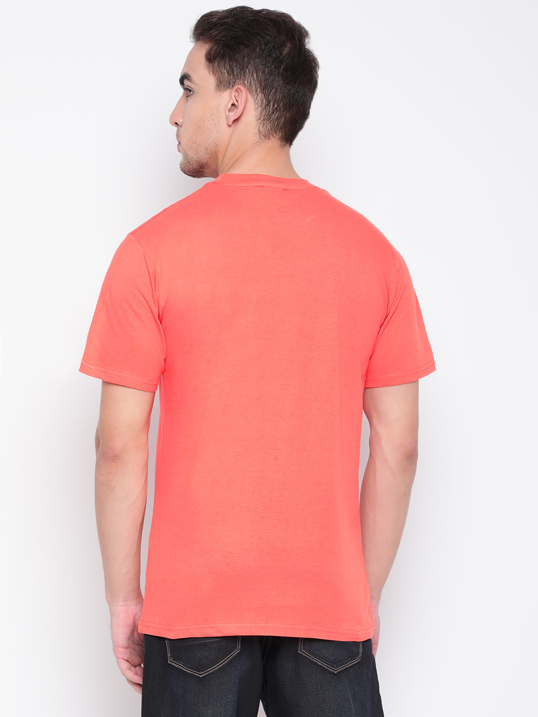 Men Peach Flap Pocket T-shirt