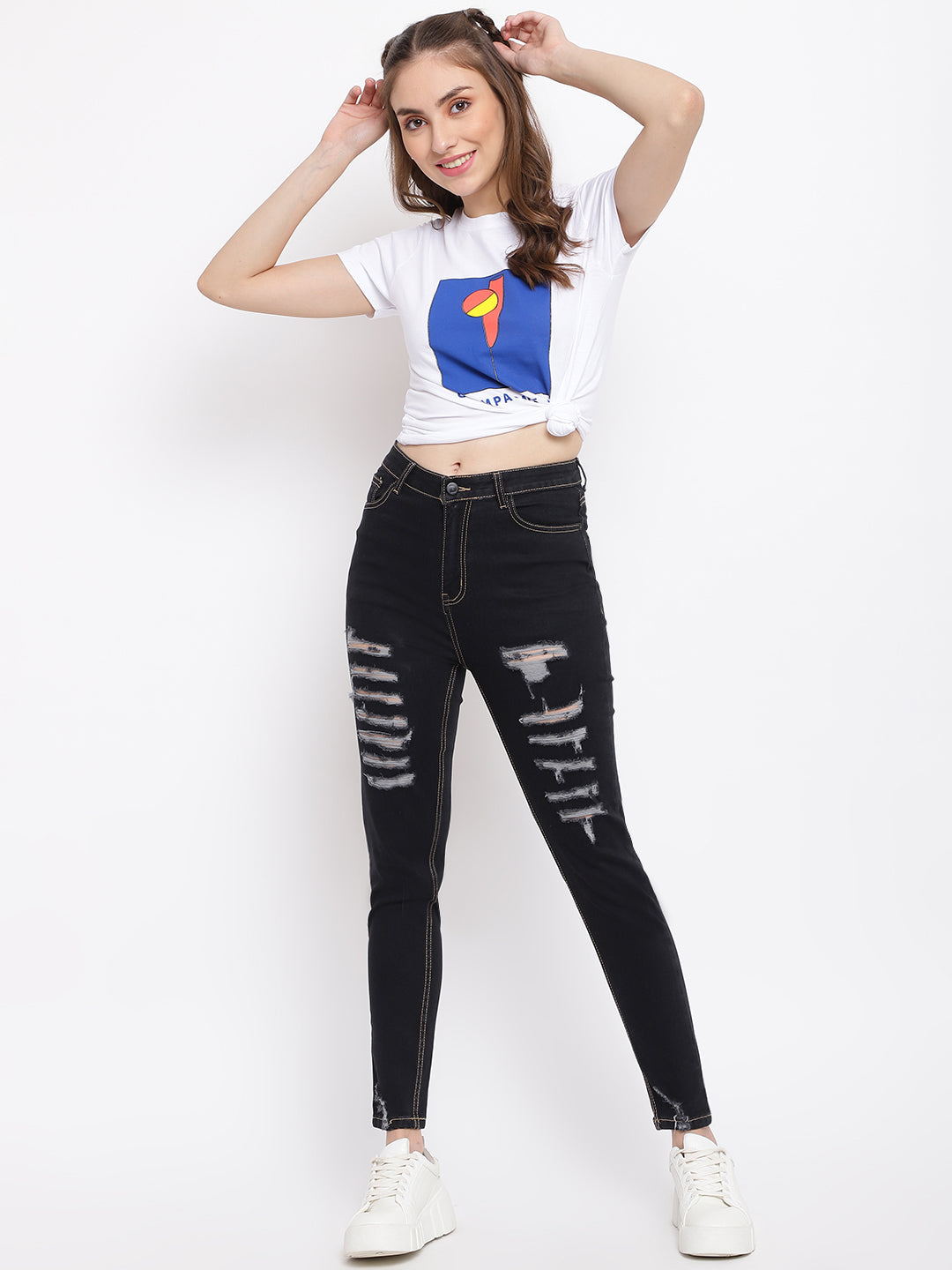 Black High Waist Denim Jeans