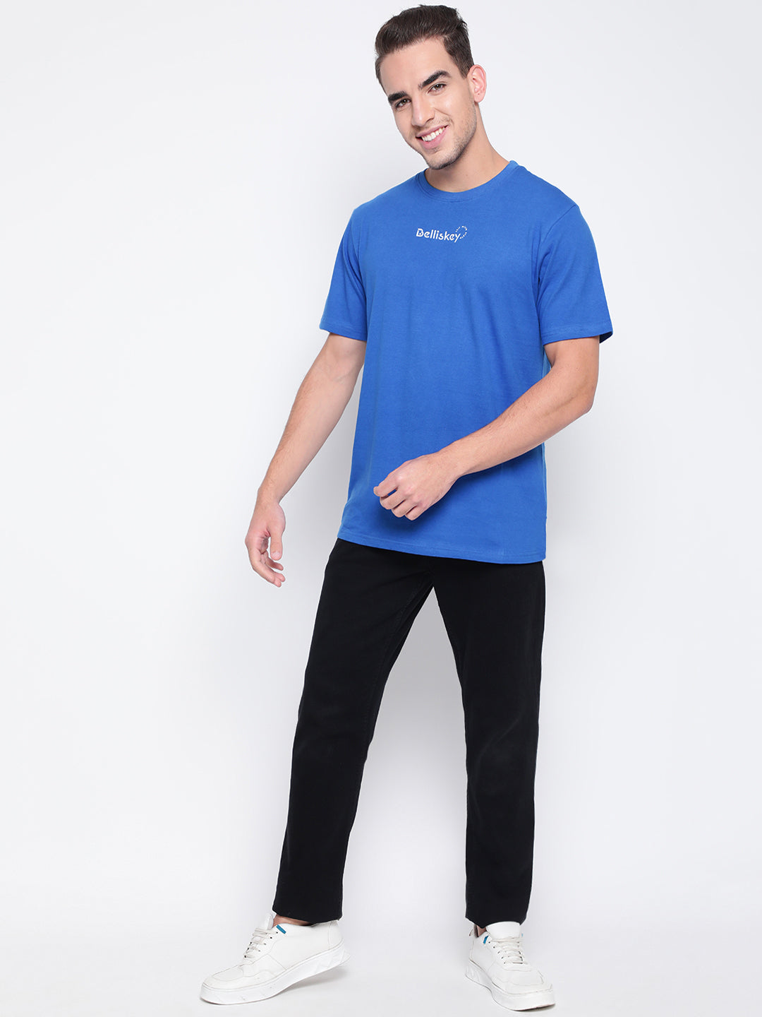 Men Blue Printed T-shirt