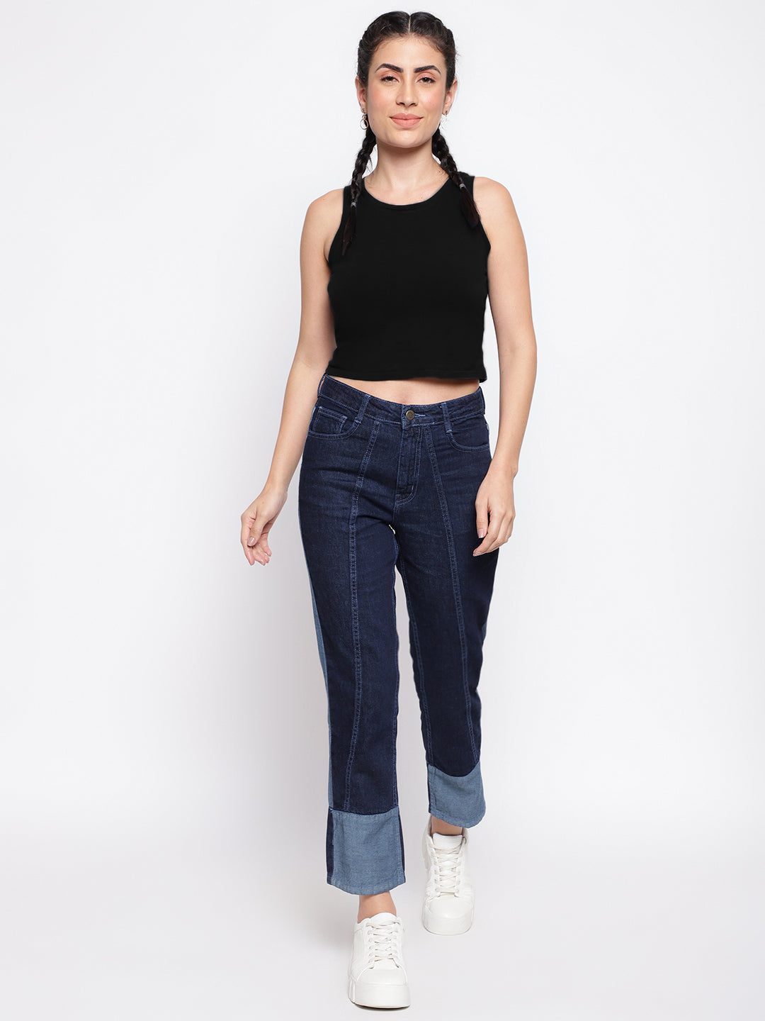 Dark Blue Asymmetric Jeans