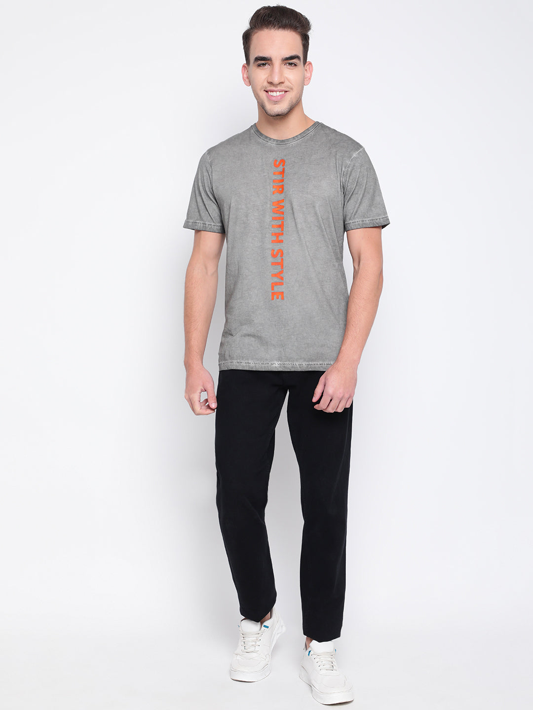 Men Grey Printed T-shirt