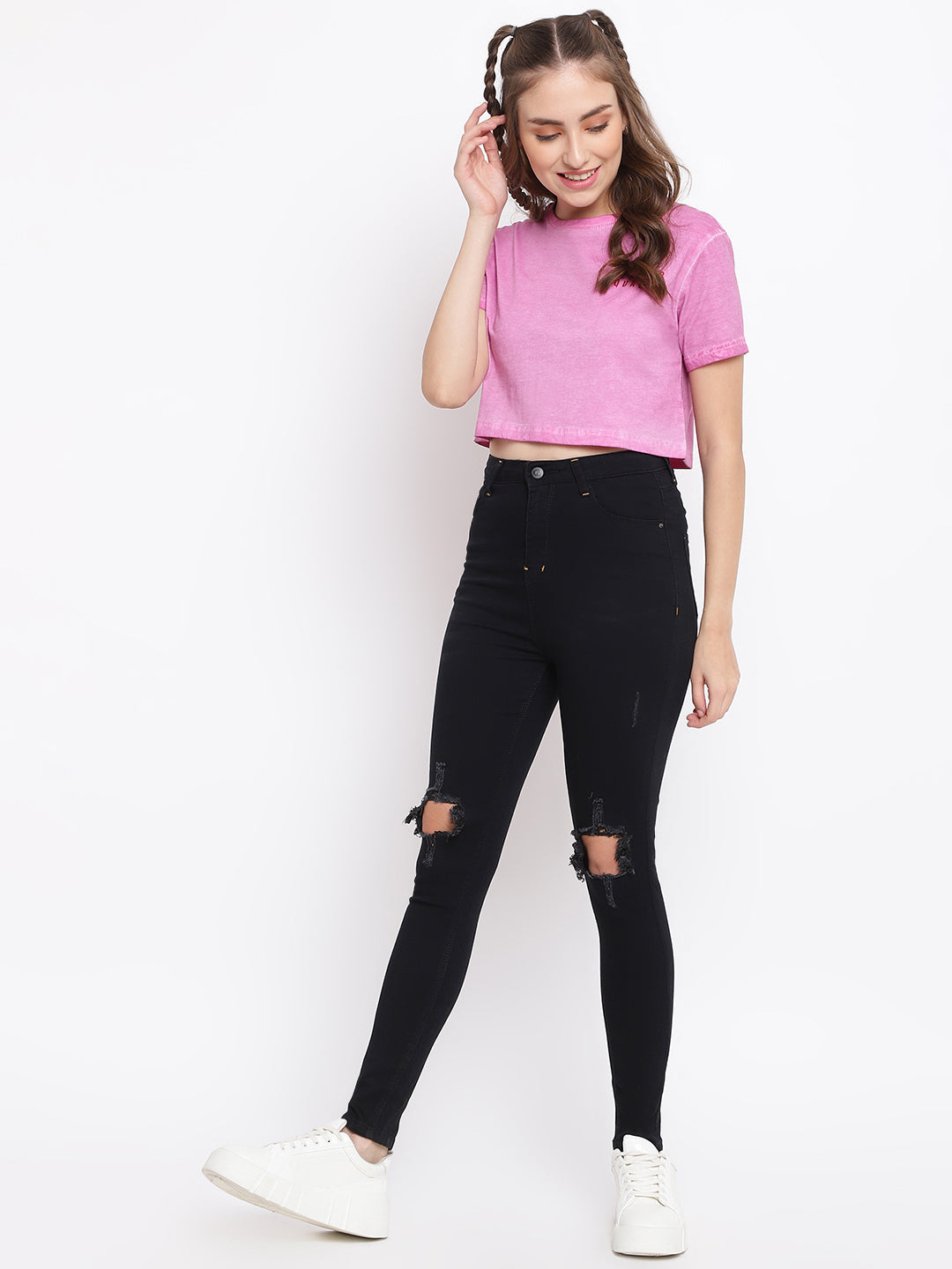 Distressed High Waist Jeans