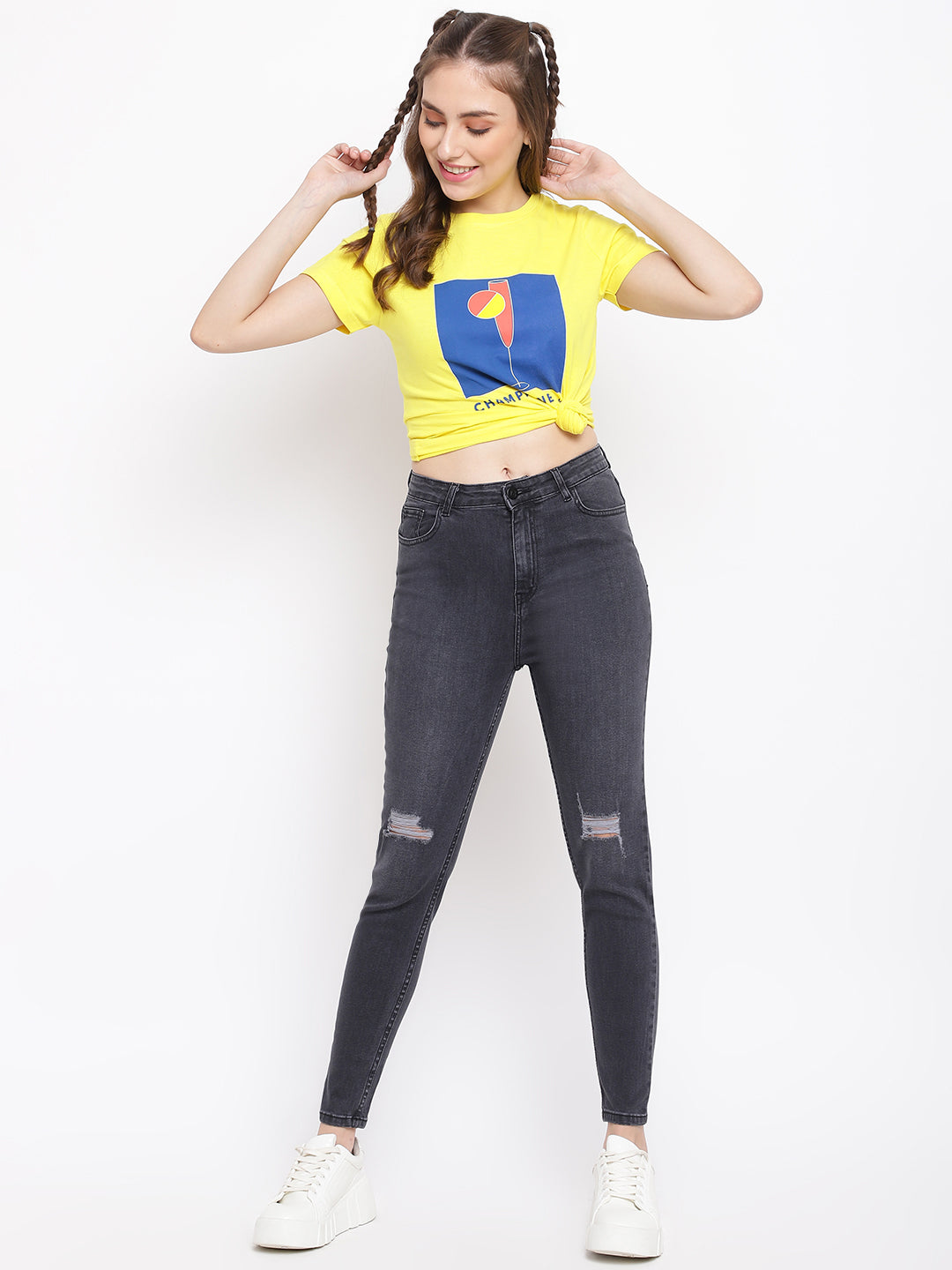 High Waist Black Slim Fit Denim