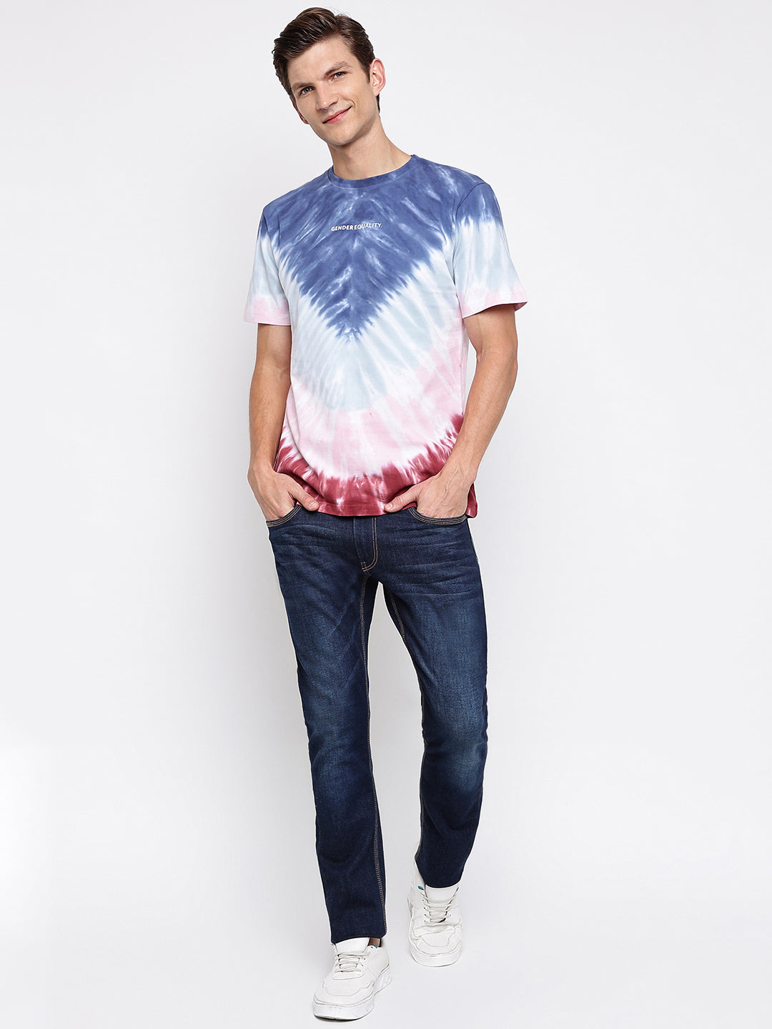Blue Tie Dye Printed T-shirt