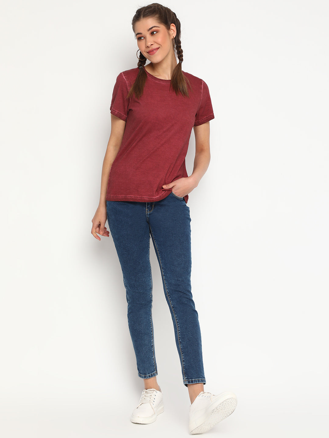 Maroon Cotton T-shirt