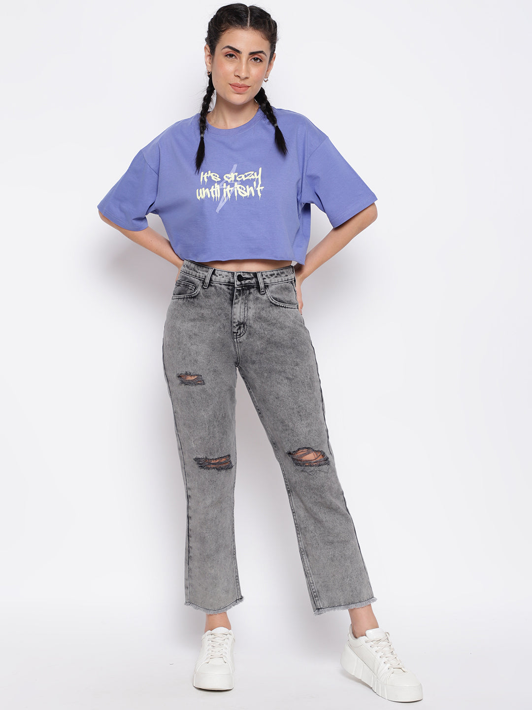 Light Grey Denim mom Fit Jeans
