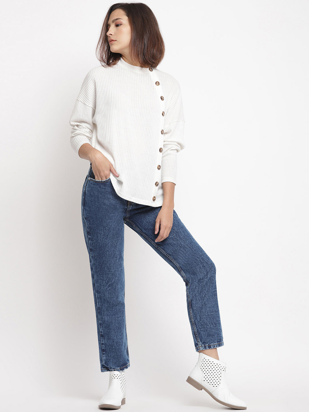 Dark Blue Mom Fit Jeans