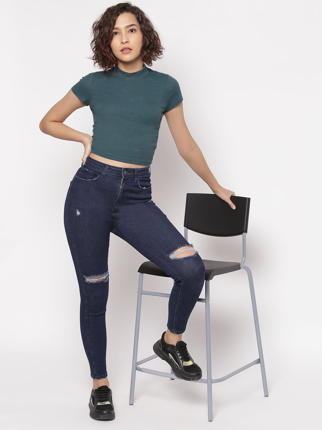 Dark Blue High Skinny Fit Jeans