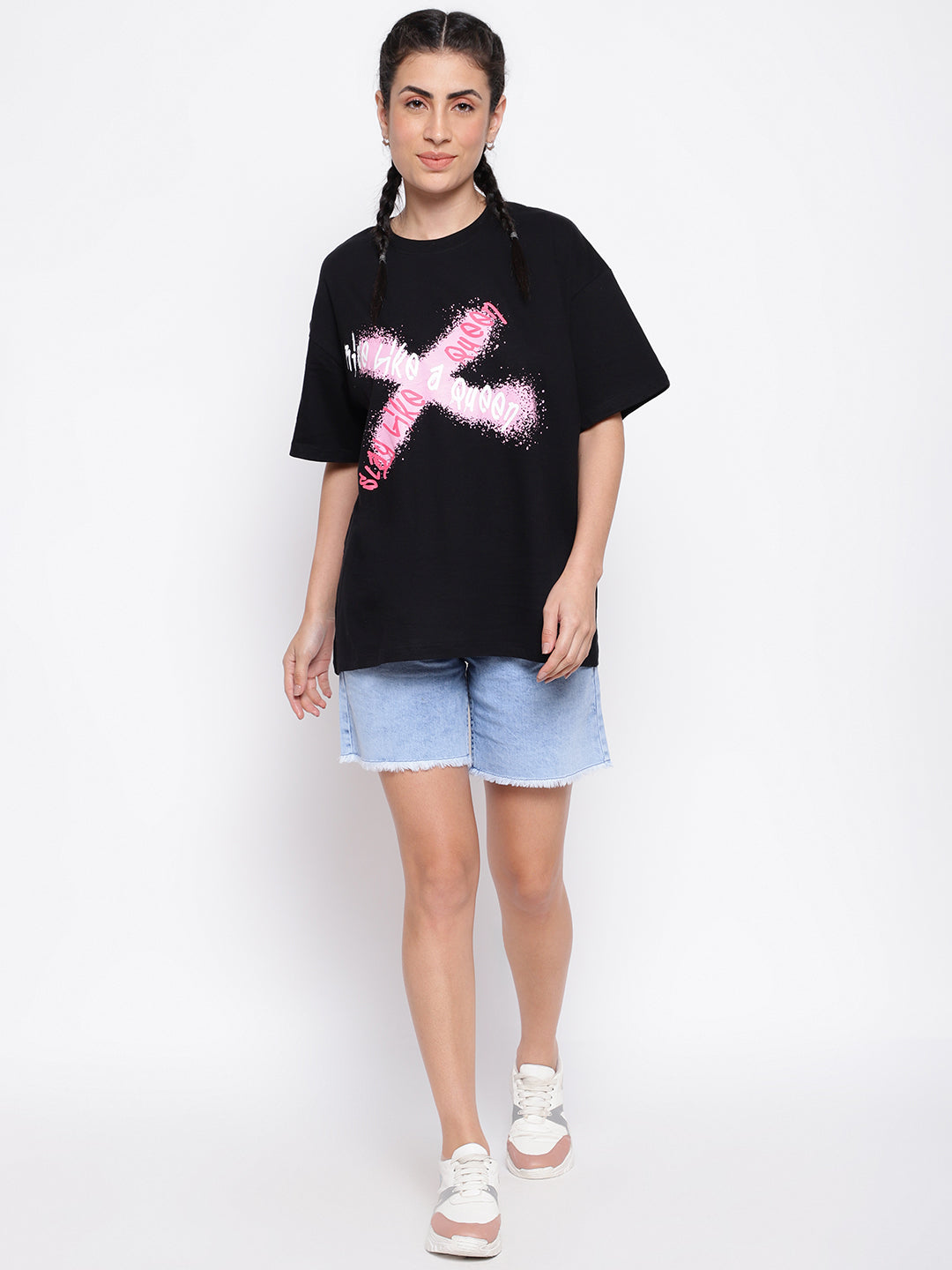 Light Blue Short With Fray Hem