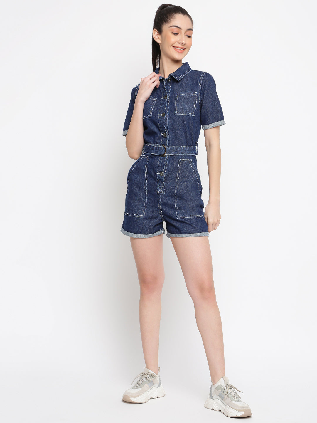 Denim Utility Playsuit
