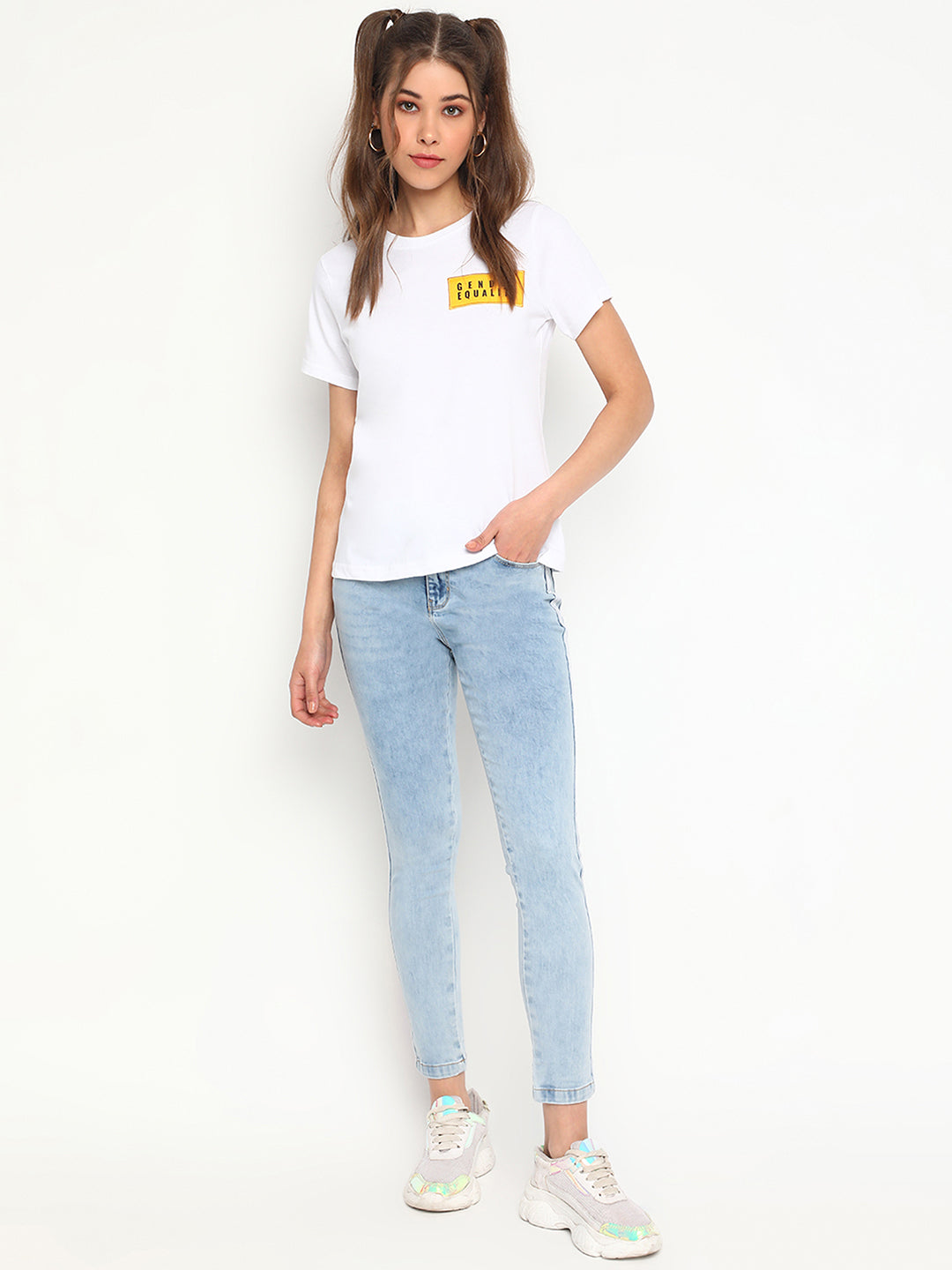 Tape Detailed Skinny Fit Jeans